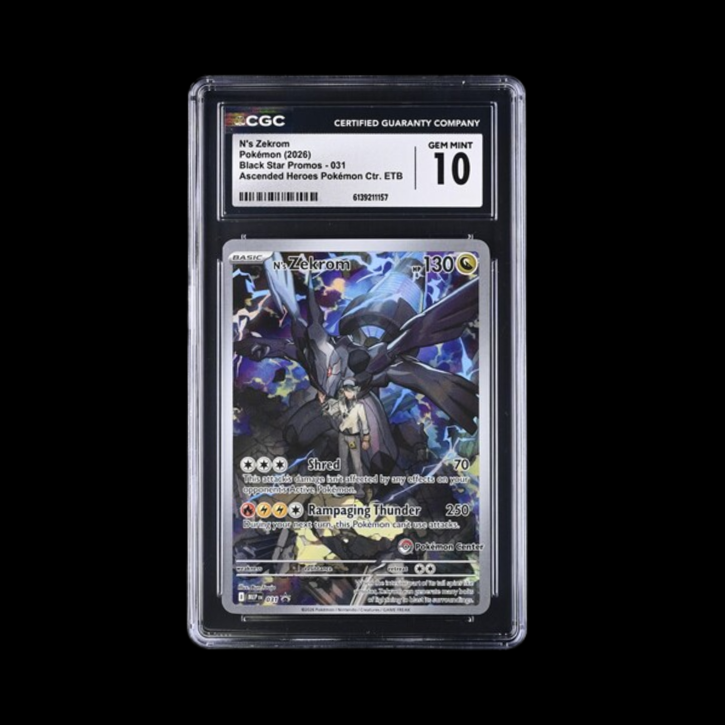 Pokemon Slab N's Zekrom 031 Pokemon Center CGC 10 Gem 2026