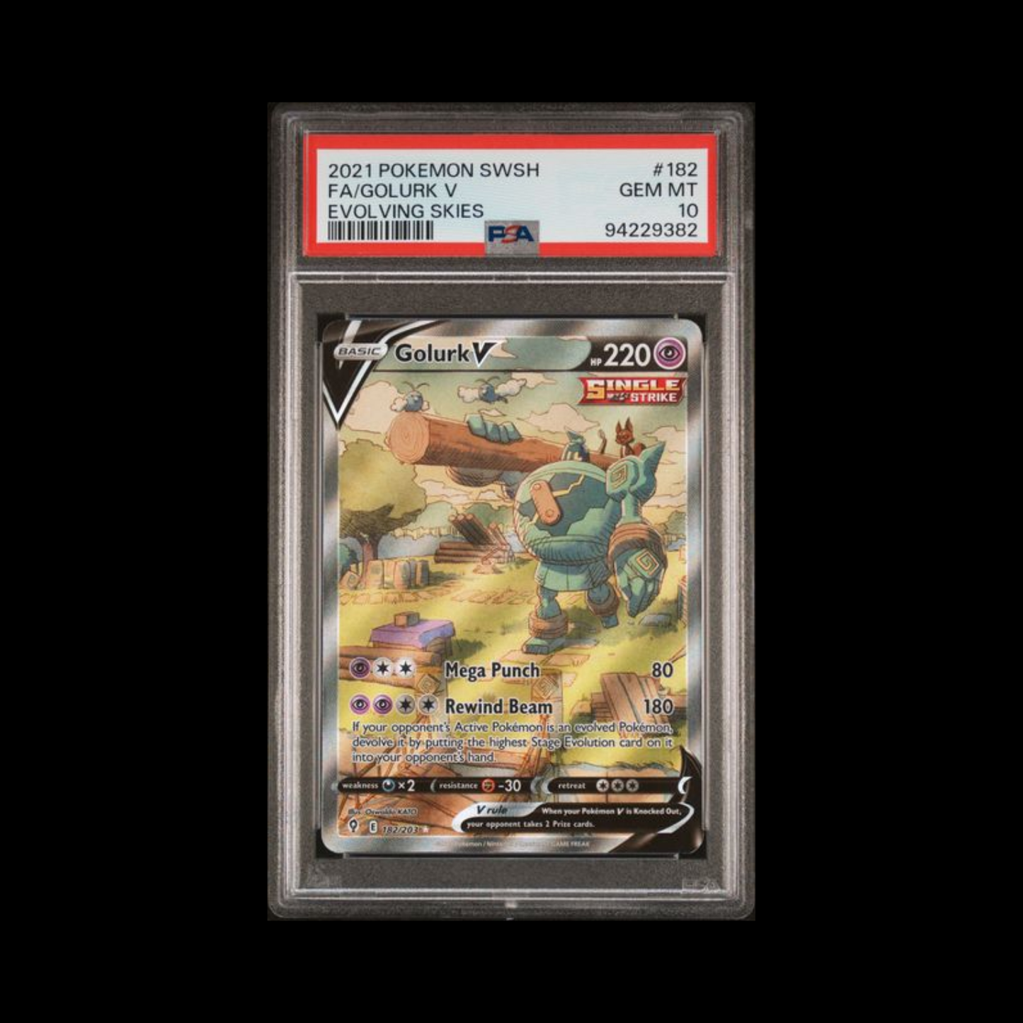 Pokemon Slab Golurk V 182 PSA 10 Gem 2021