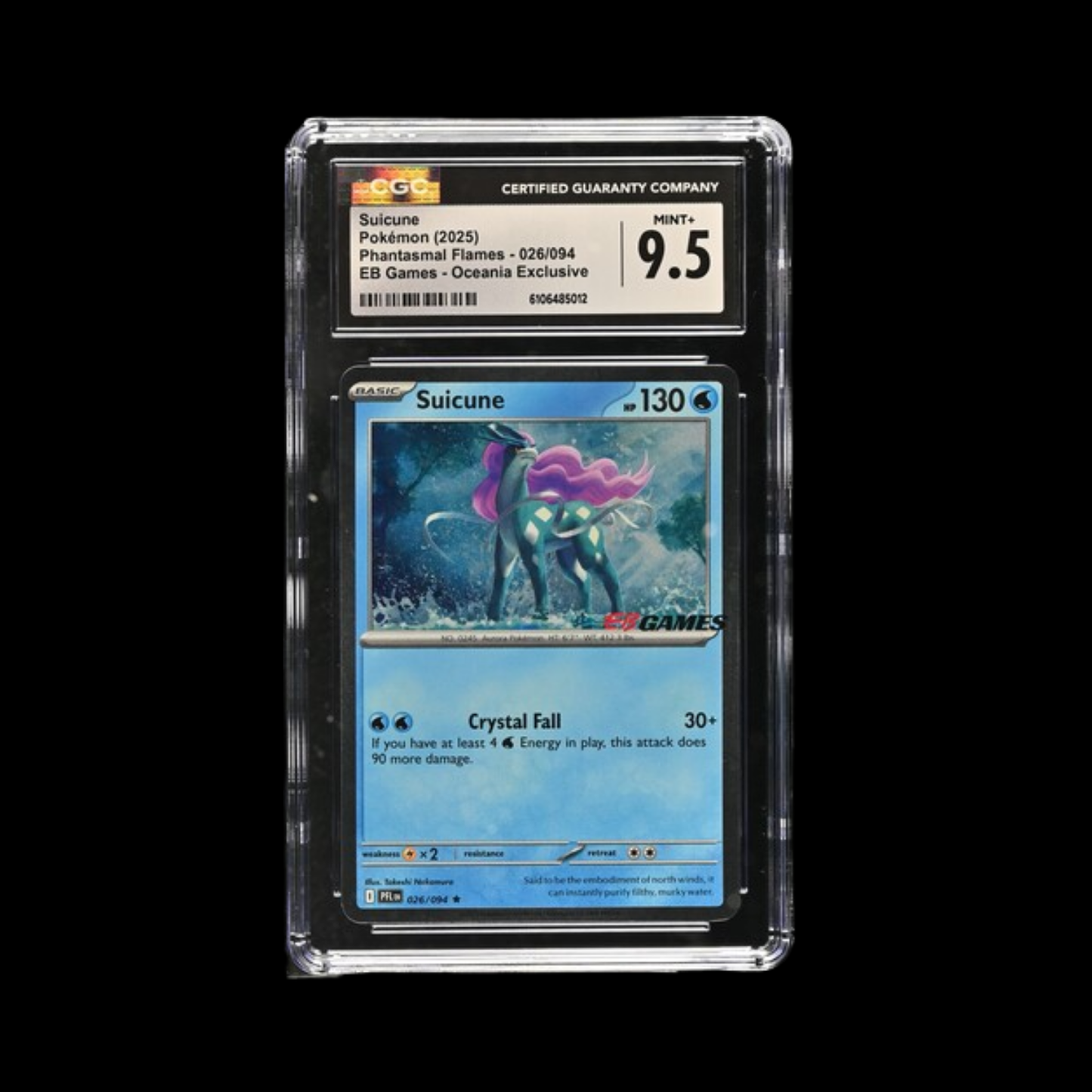 Pokemon Slab Suicune EbGames 026 2025 CGC 9.5 Mint+