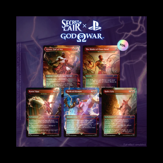 MTG Magic The Gathering Secret Lair X Playstation God Of War Greek Traditional Foil Sealed
