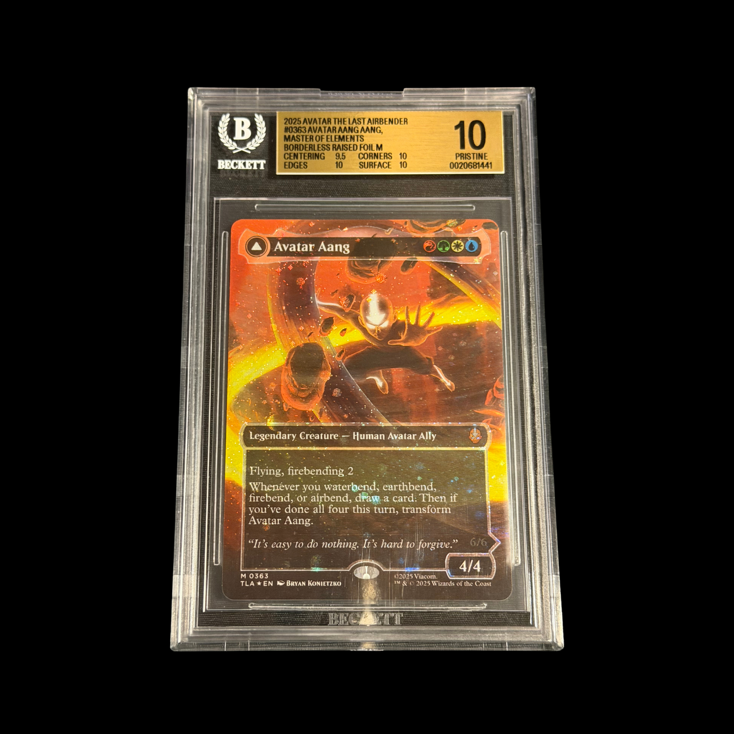 MTG Magic The Gathering Slab Avatar Aang 0363 BGS Pristine 10 2025