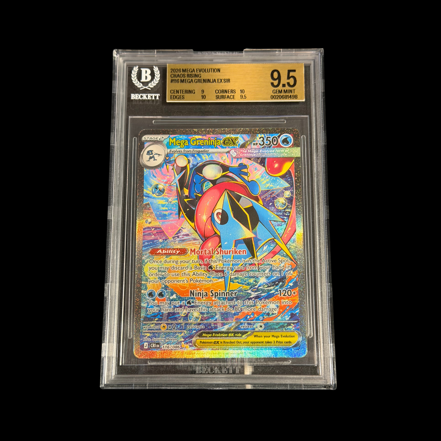 Pokemon Slab Mega Greninja EX 116 BGS 9.5 Gem 2026