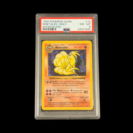Pokemon Slab Ninetales 12/102 Holo Base Set Shadowless PSA 8 Near Mint 1999