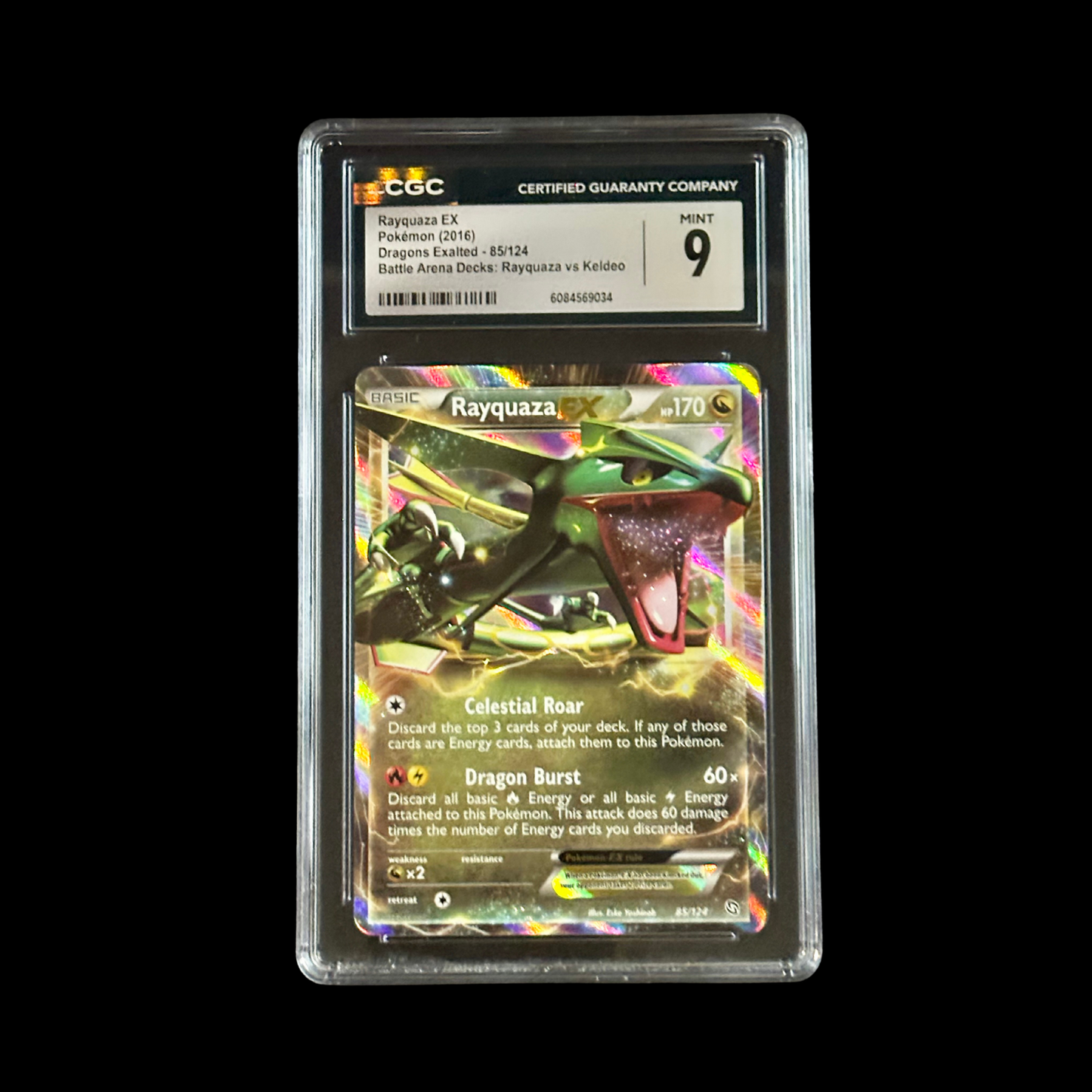 Pokemon Slab Rayquaza EX 85/124 CGC 9 Mint 2016