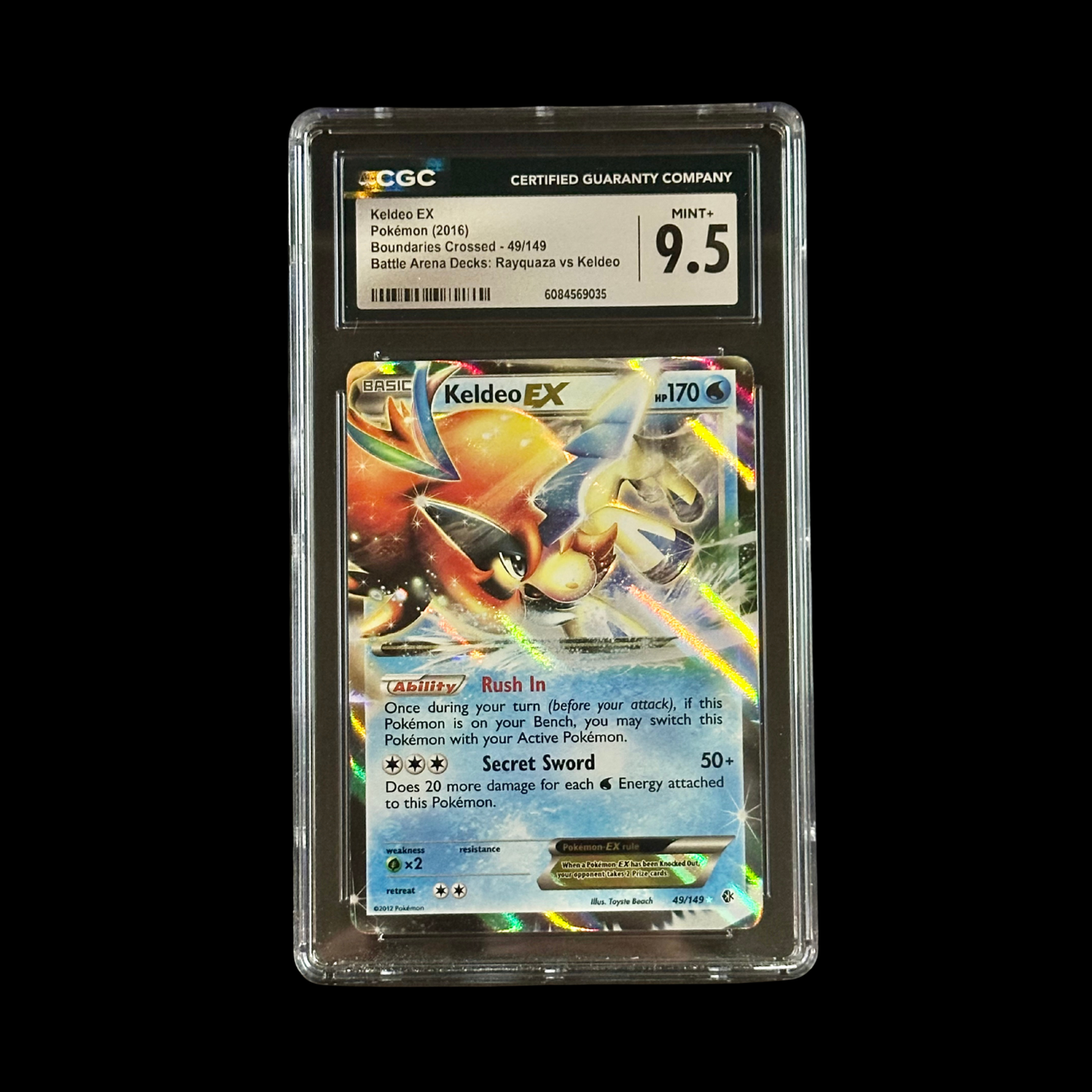 Pokemon Slab Keldeo EX 49/149 CGC 9.5 Mint+ 2016