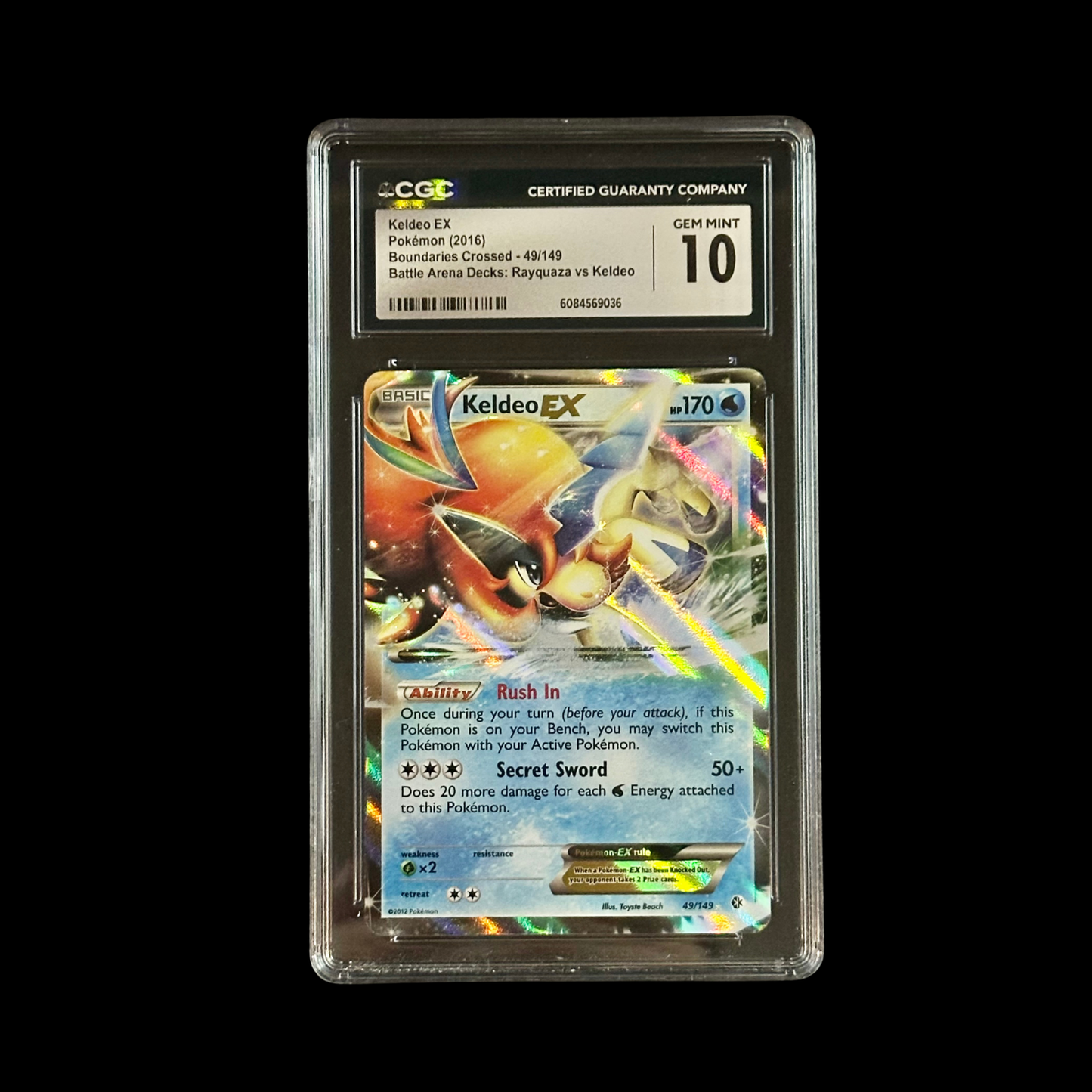 Pokemon Slab Keldeo EX 49/149 CGC 10 Gem 2016