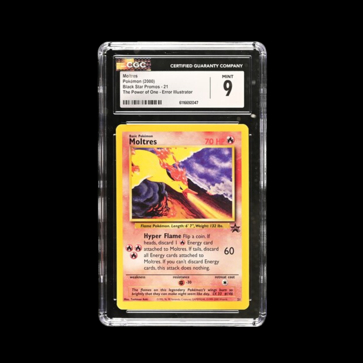 Pokemon Slab Moltres 21 CGC 9 Mint 2000