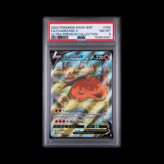 Pokemon Slab Charizard V 260 PSA 8 NM 2022