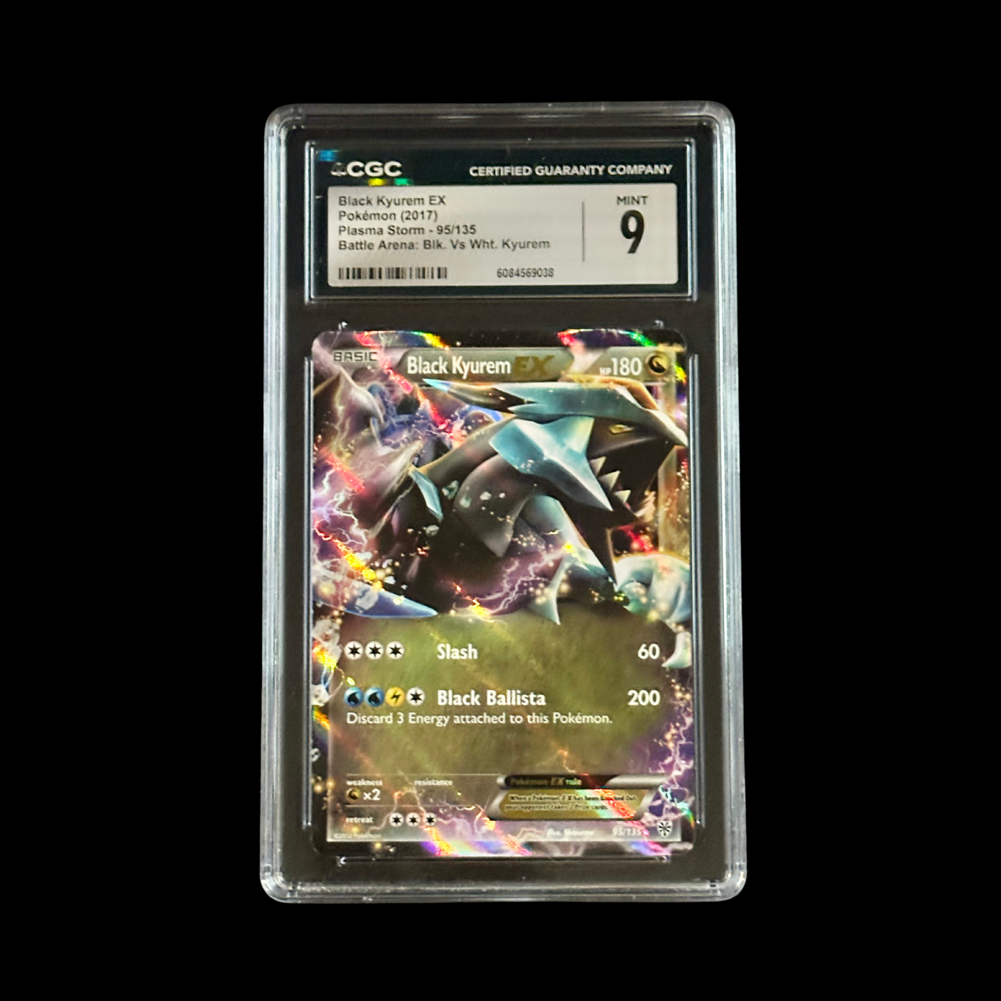 Pokemon Slab Black Kyurem EX 95/135 CGC 9 Gem 2017