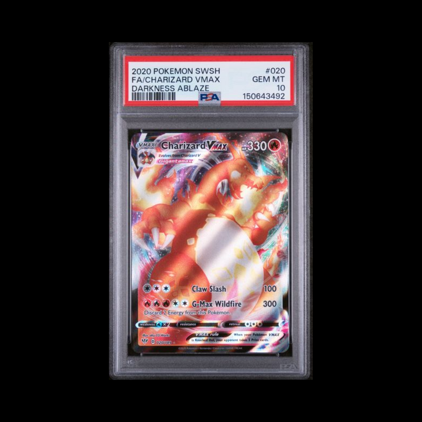 Pokemon Slab Charizard VMAX 020 PSA 10 Gem 2020