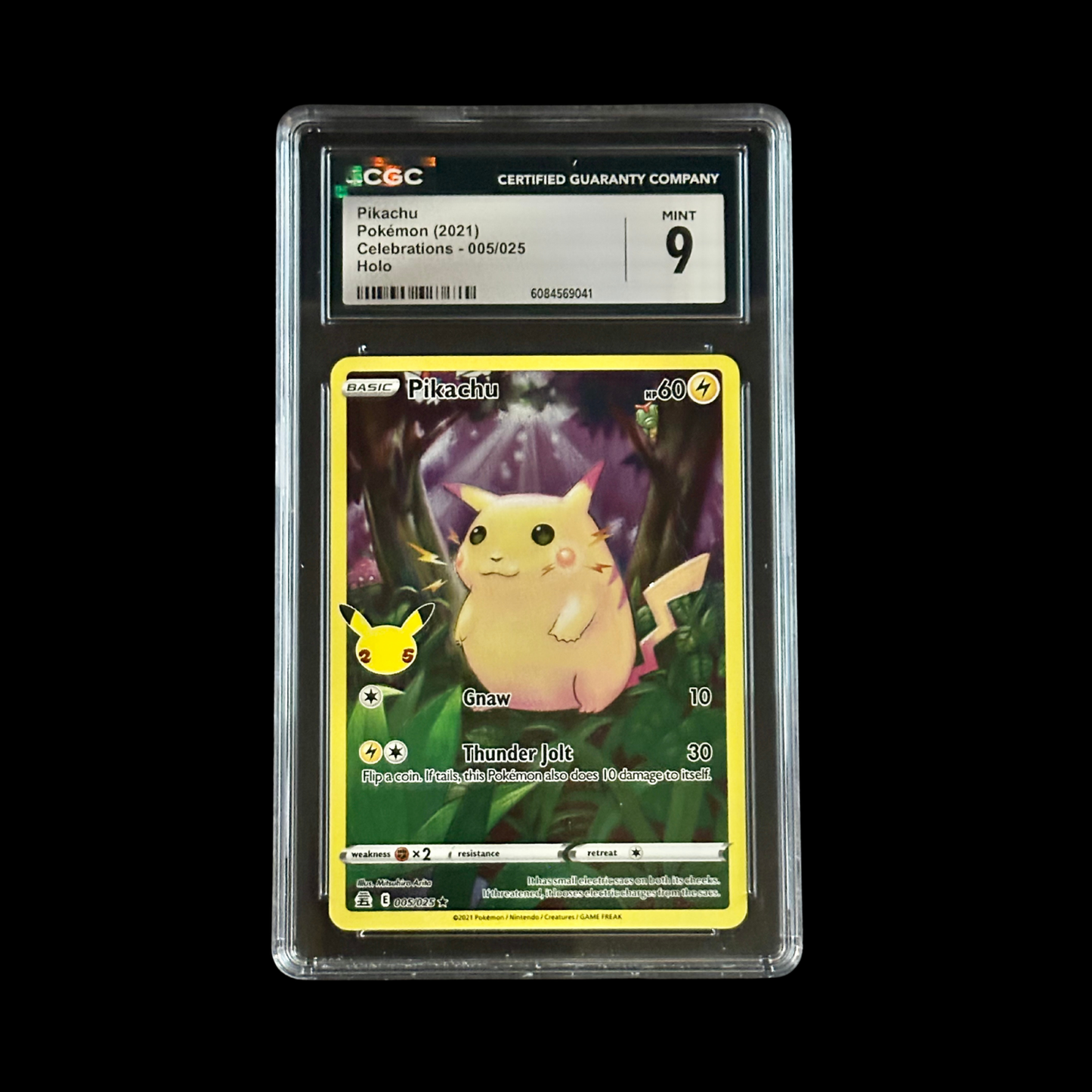 Pokemon Slab Pikachu 005/025 CGC 9 Mint 2021