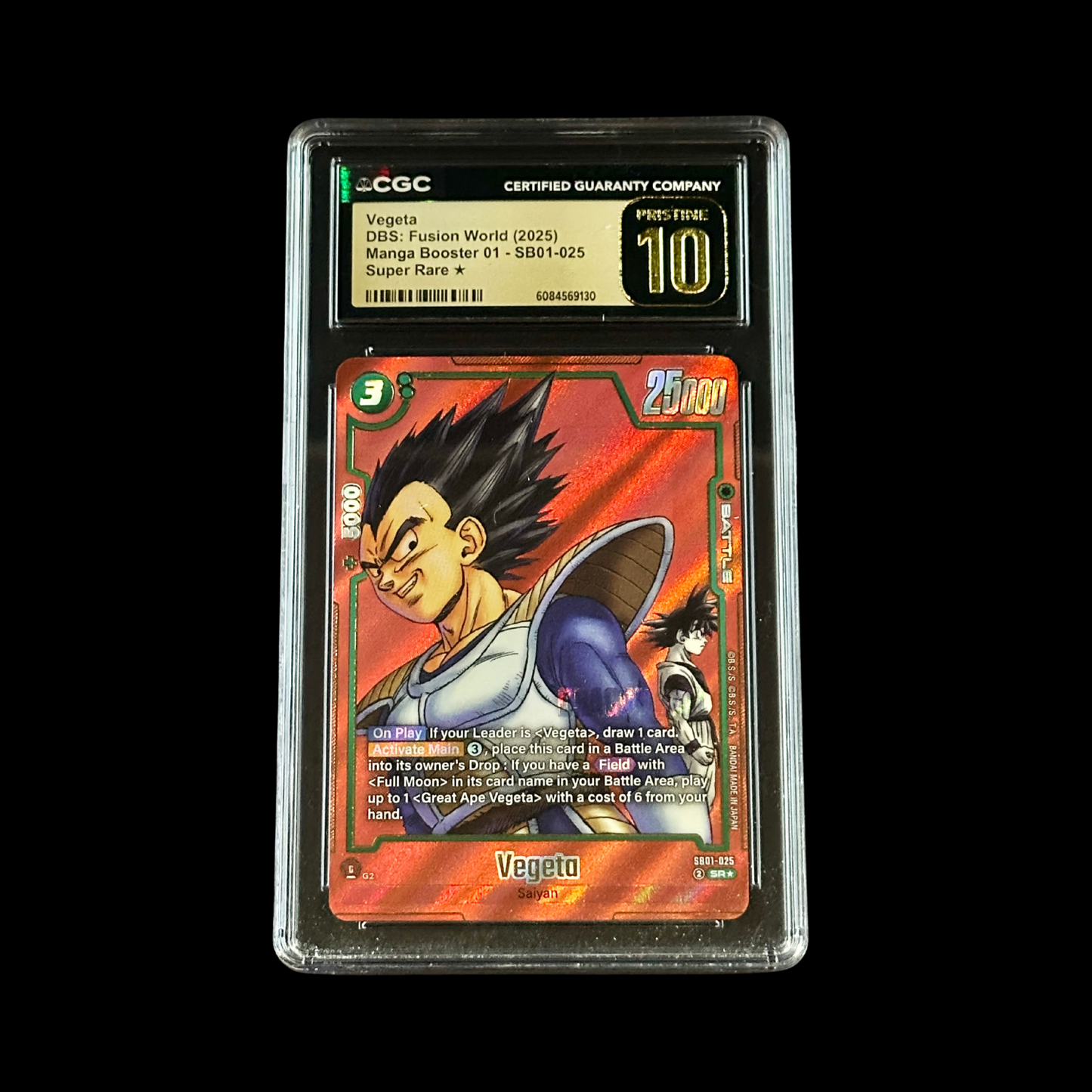 Dragon Ball Super Fusion World Slab Vegeta SB01-025 CGC Pristine 10 2025