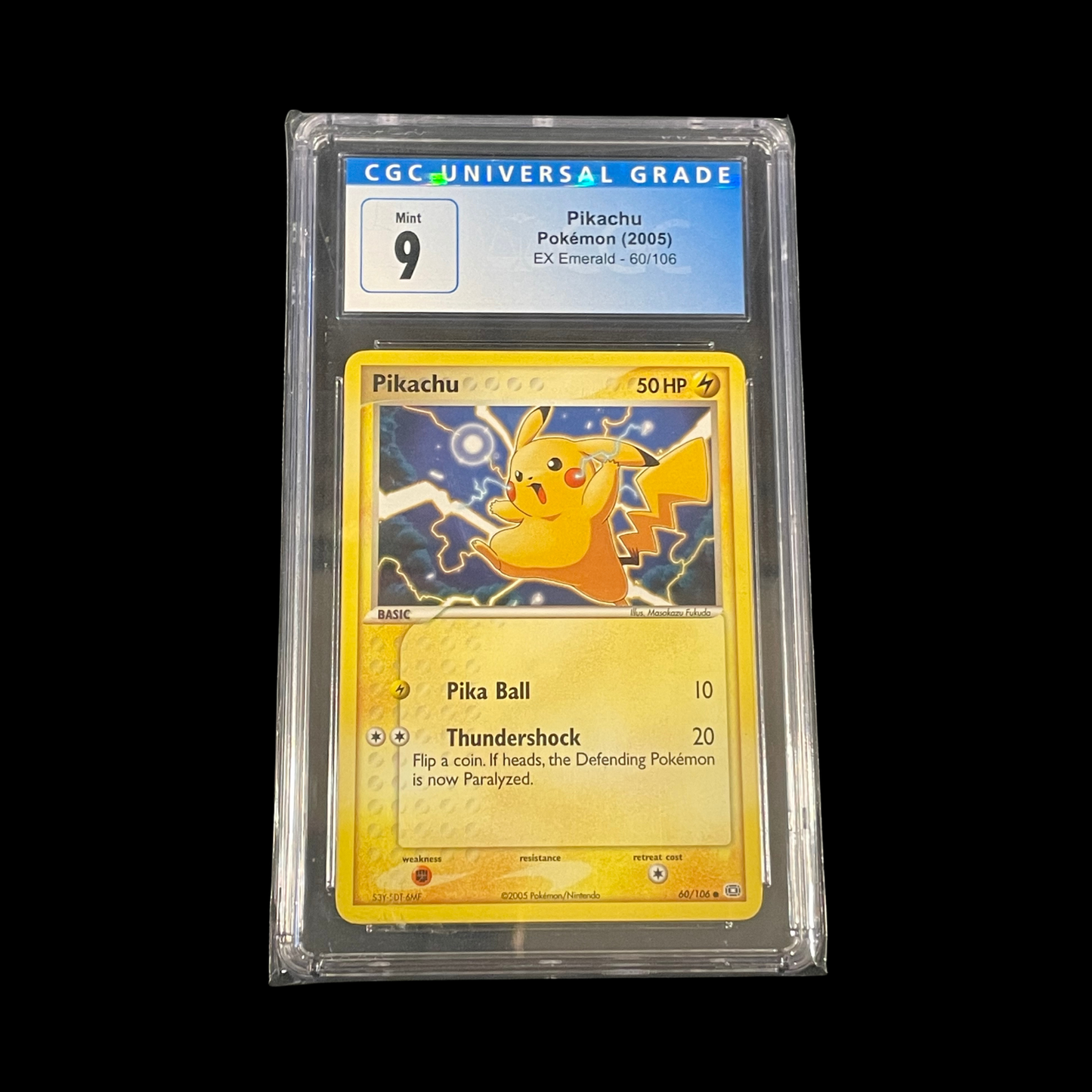 Pokemon Slab Pikachu 60/106 CGC 9 Mint 2005