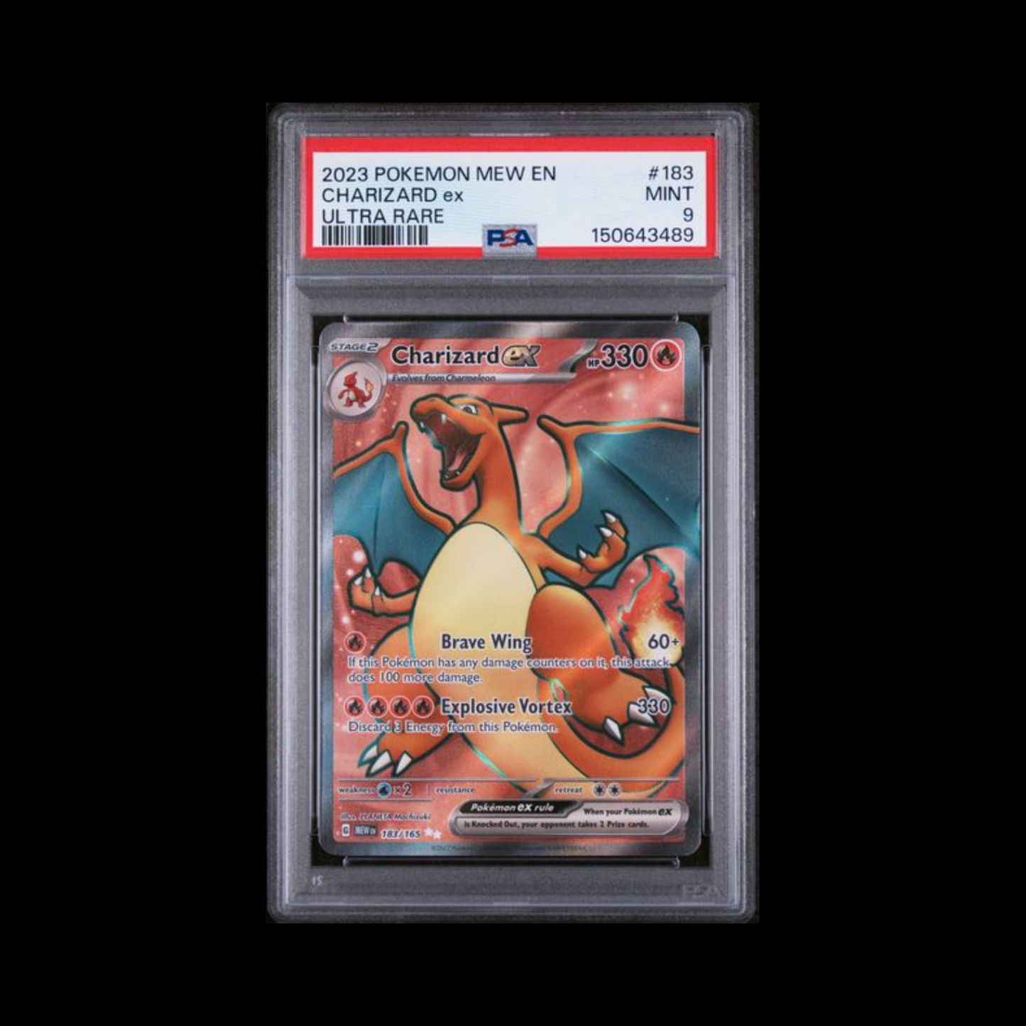 Pokemon Slab Charizard EX 183 PSA 9 Mint 2023