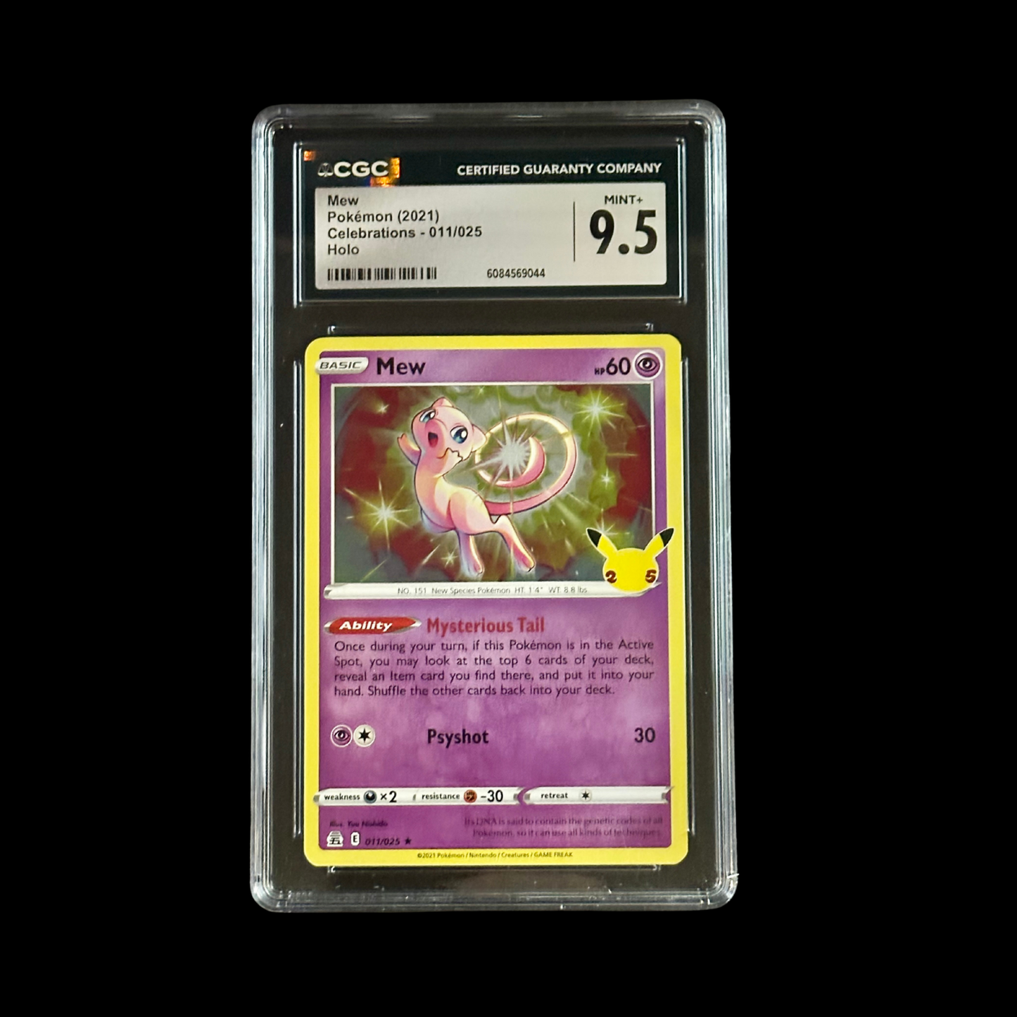 Pokemon Slab Mew 011/025 CGC 9.5 Mint+ 2021