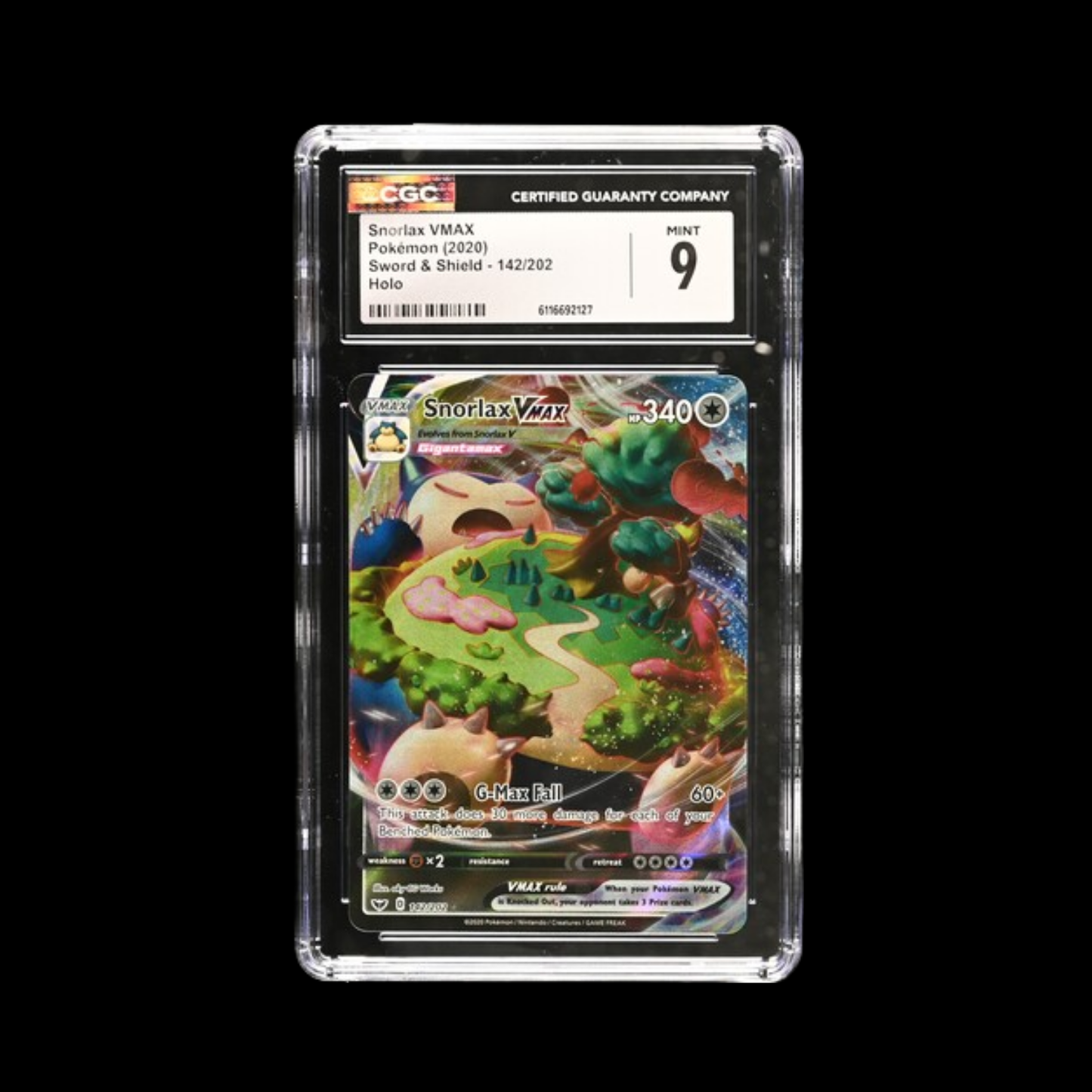 Pokemon Slab Snorlax Vmax 142 CGC 9 Mint 2020