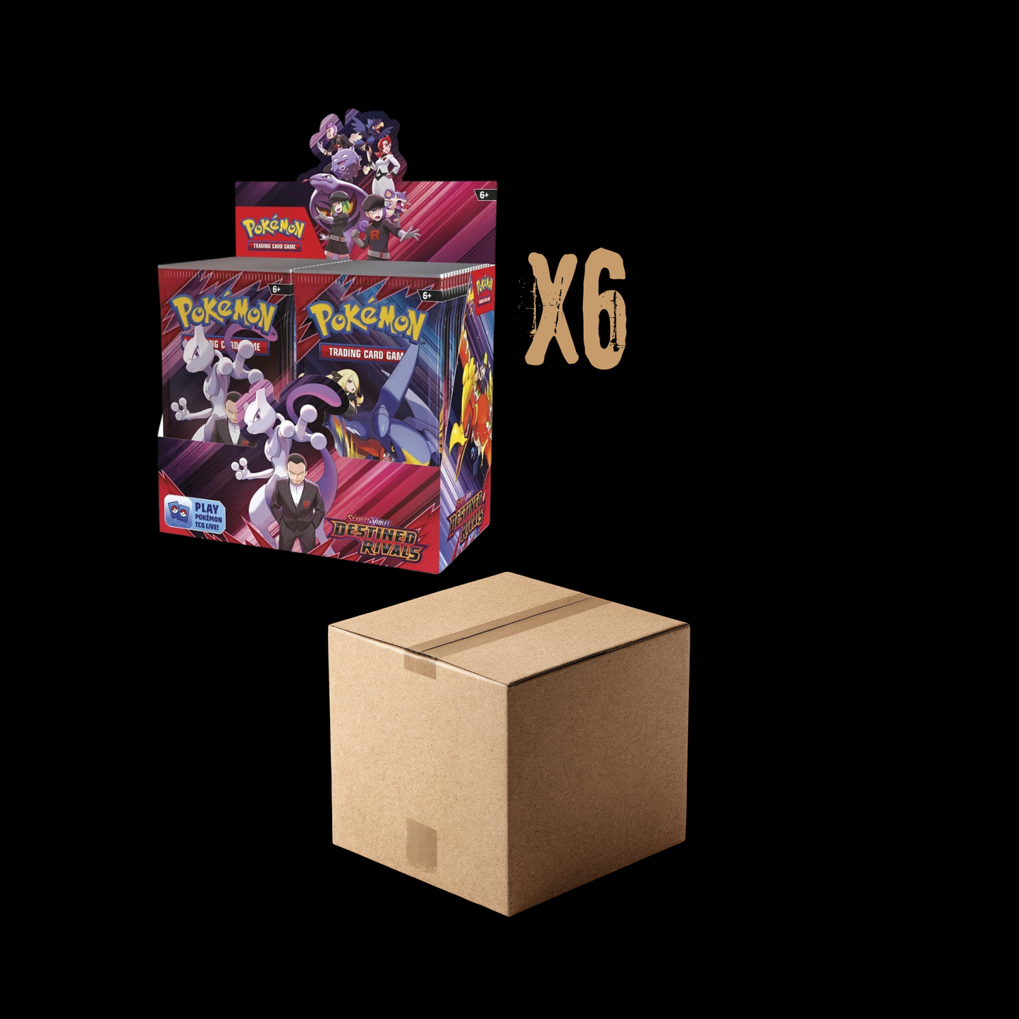 Pokemon Destined Rivals 6x Booster Box Sealed Case