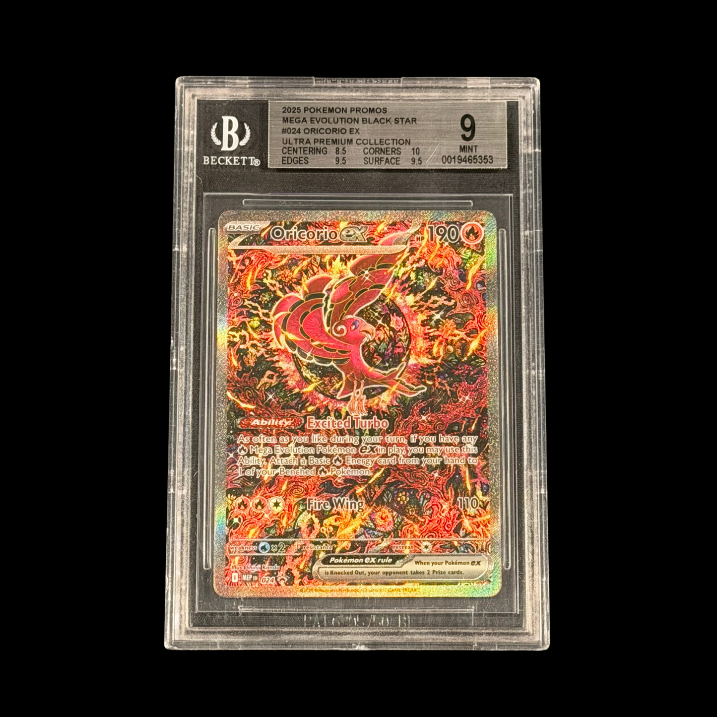Pokemon Slab Oricorio 024 BGS 9 Mint 2025