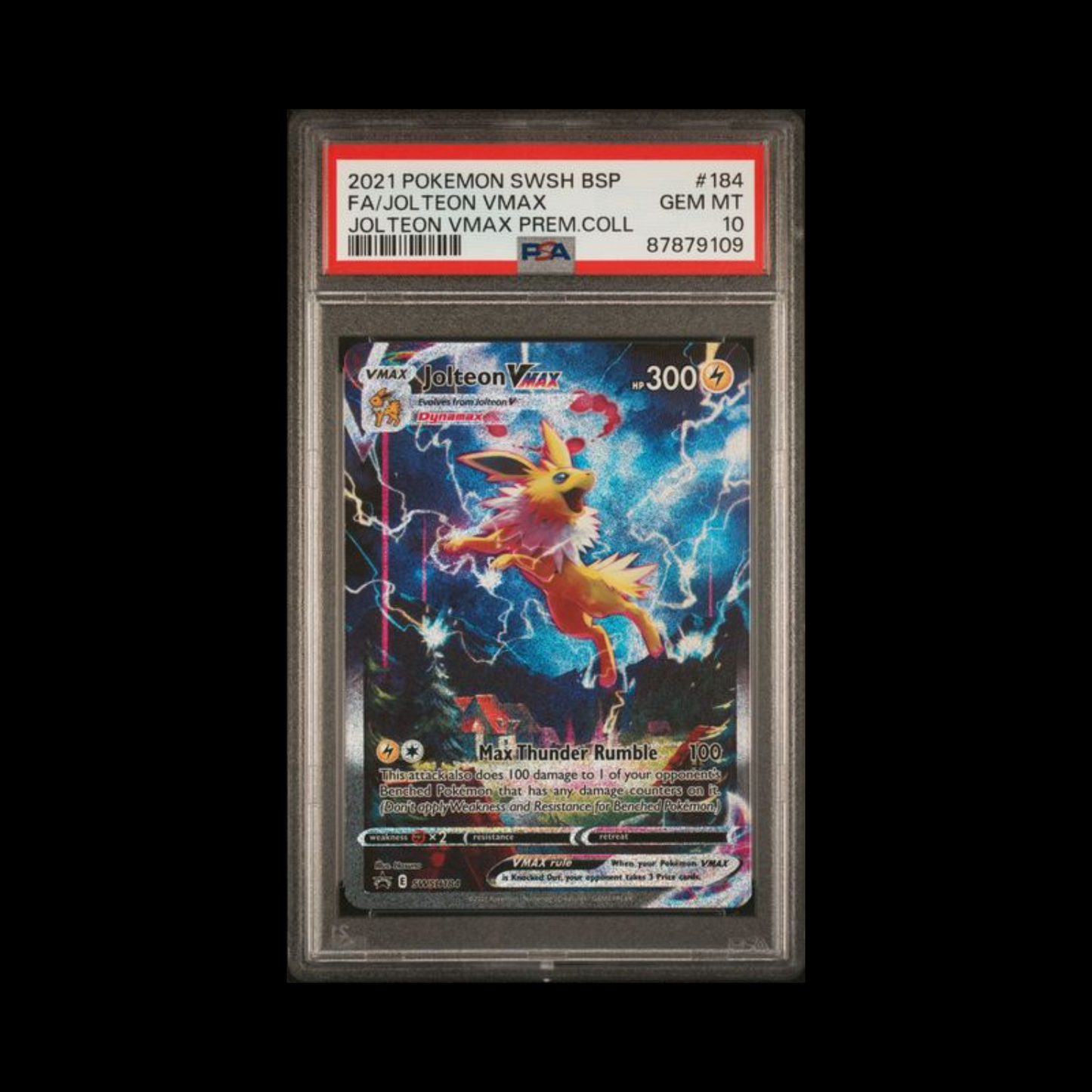 Pokemon Slab Jolteon VMAX 184 PSA 10 Gem 2021