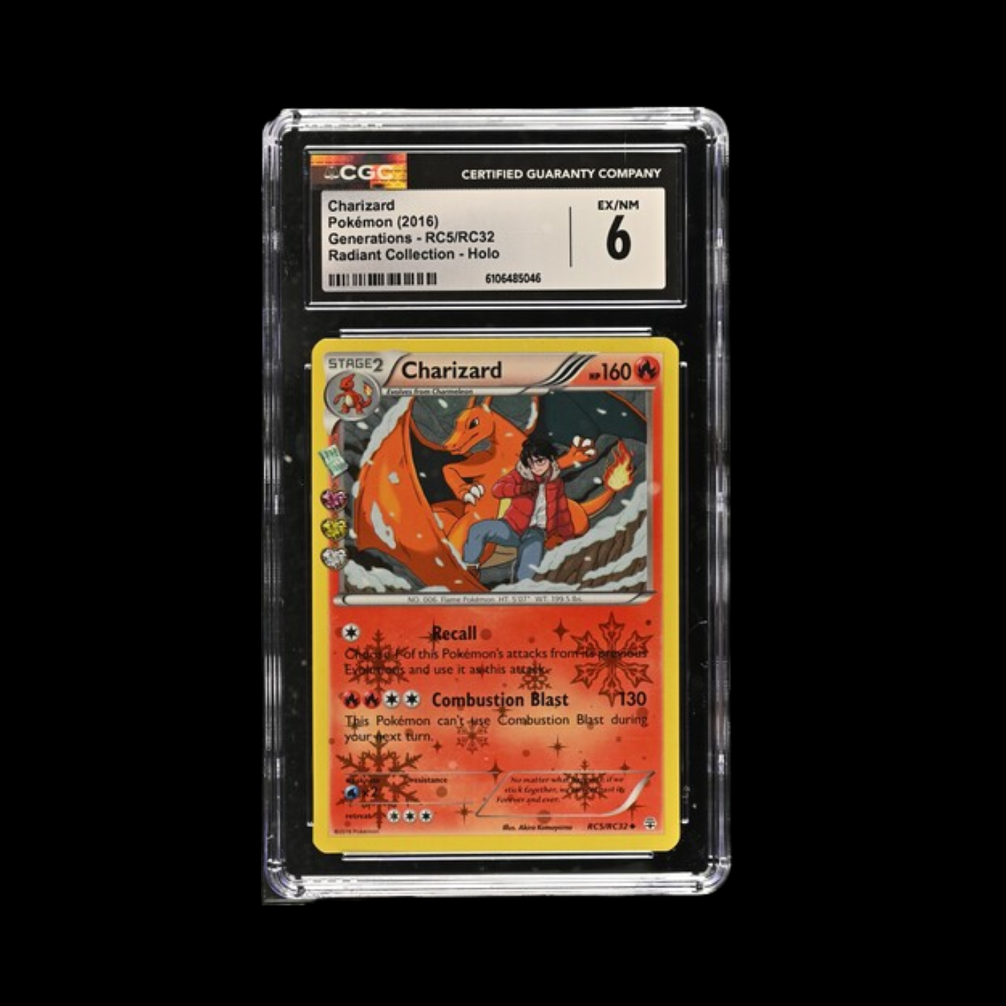 Pokemon Slab Charizard RC5 2016 CGC 6 Ex/Nm