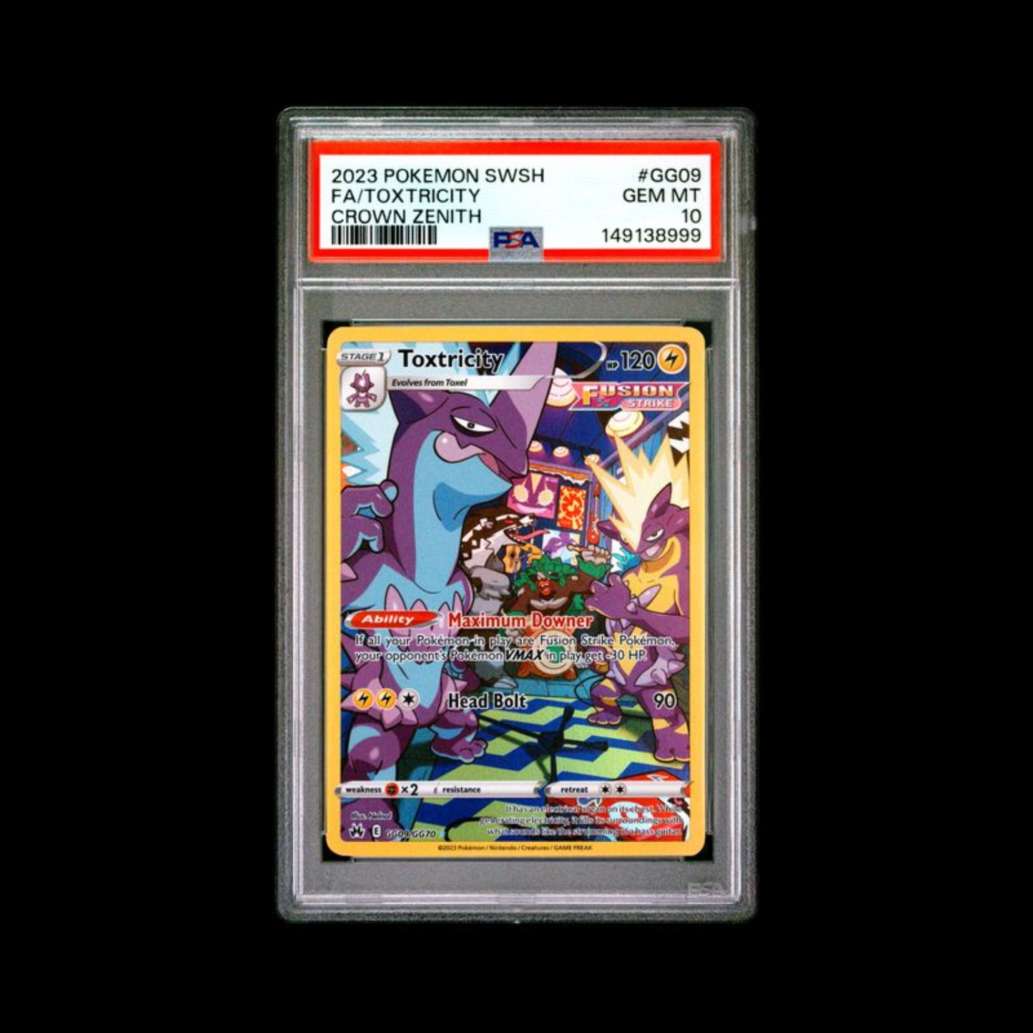 Pokemon Slab Toxtricity GG09 PSA 10 Gem 2023