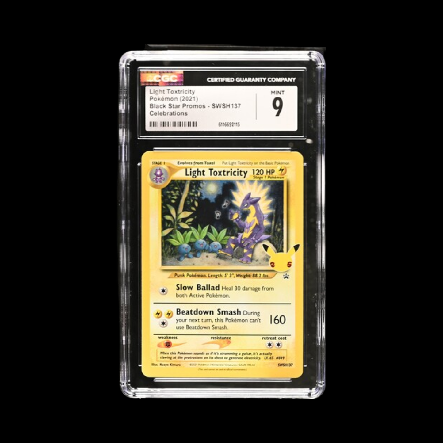 Pokemon Slab Light Toxtricity 137 CGC 9 Mint 2021