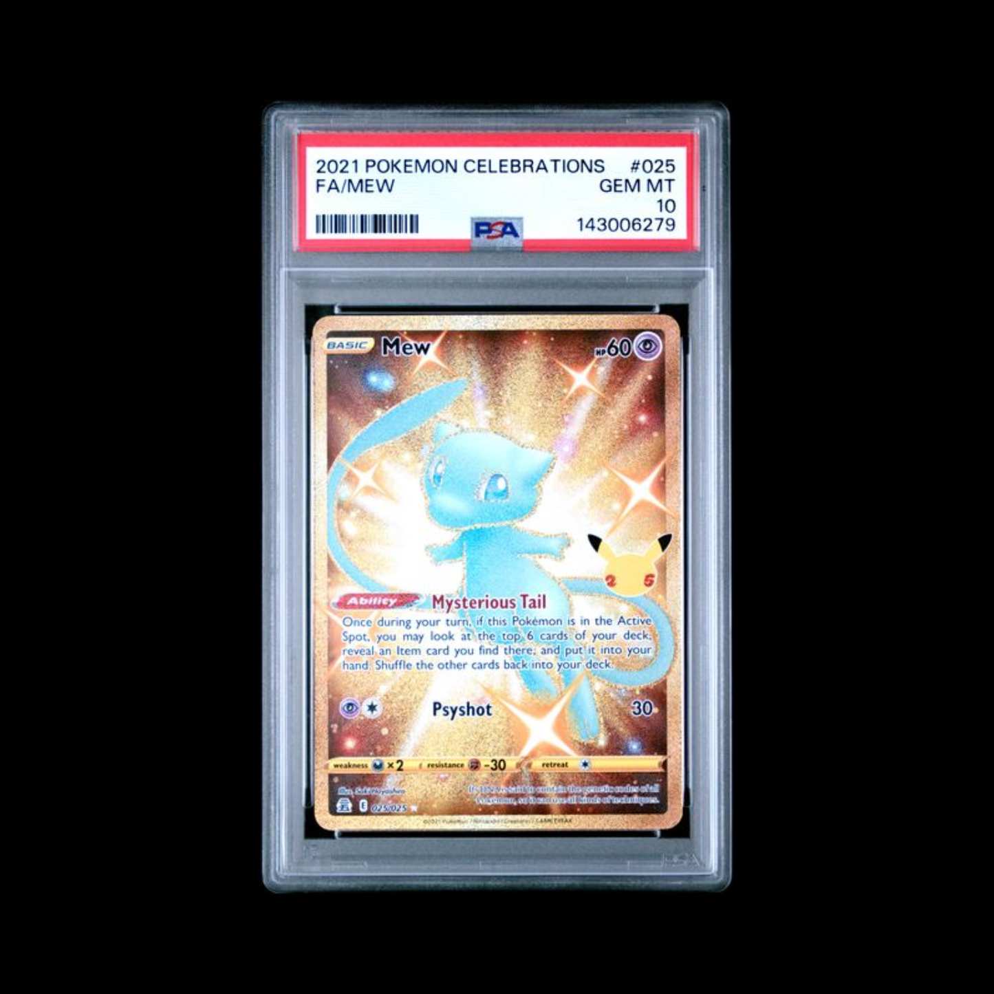 Pokemon Slab Mew 025 PSA 10 Gem 2021