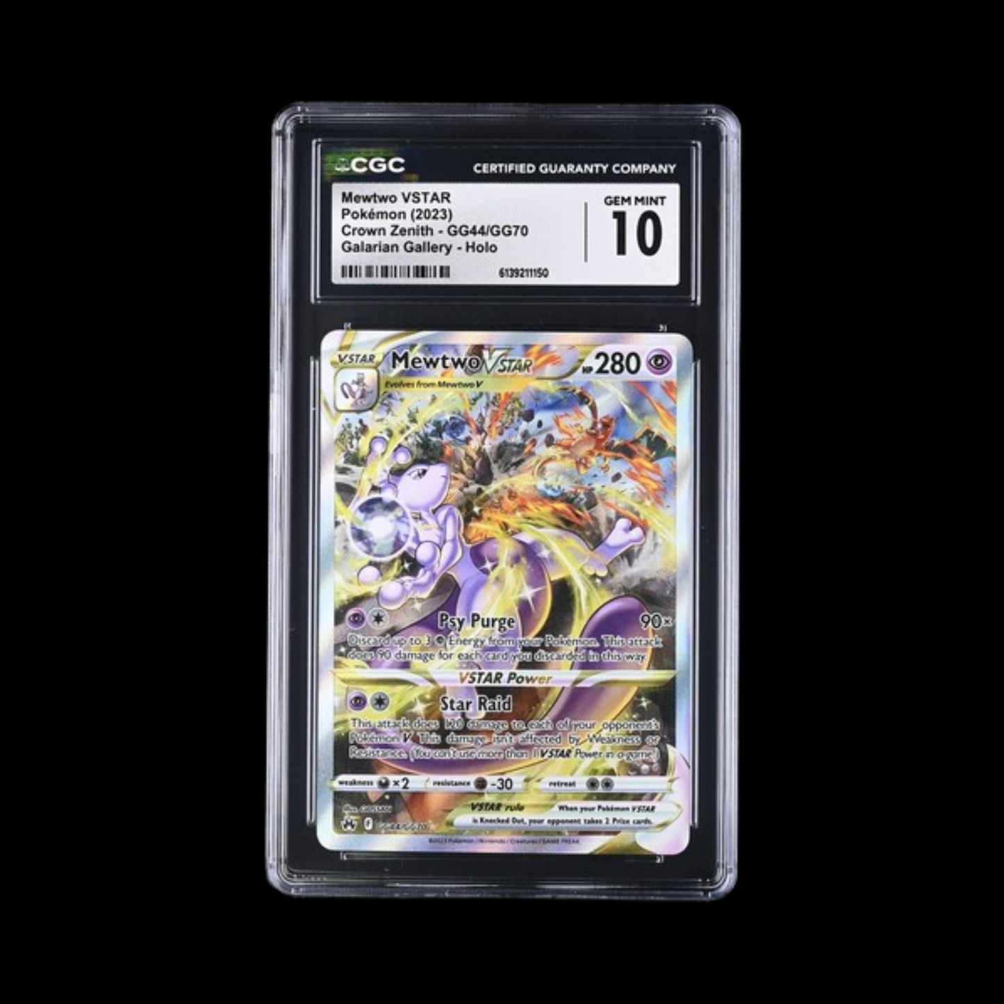 Pokemon Slab Mewtwo VSTAR GG44/GG70 CGC 10 Gem 2023