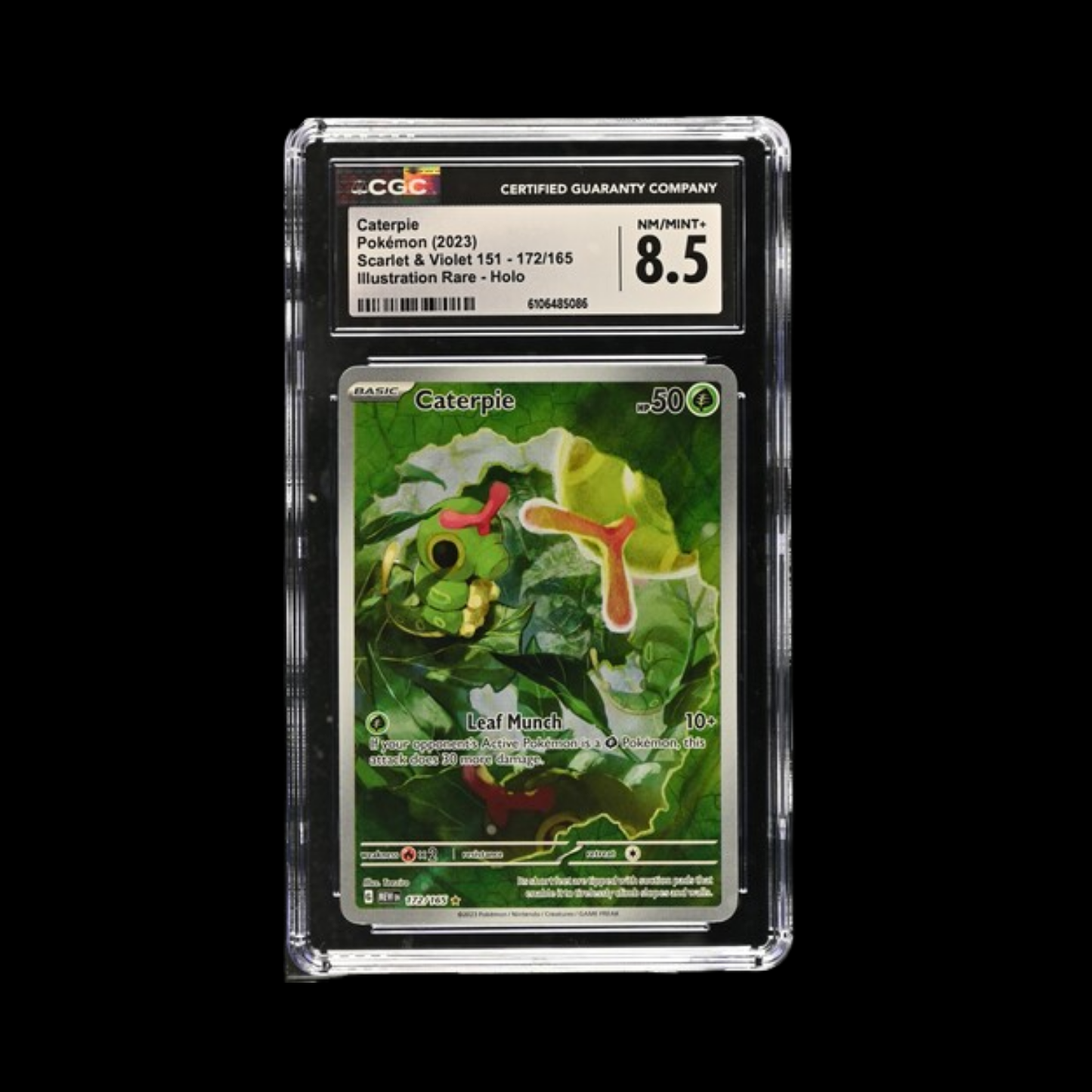 Pokemon Slab Caterpie 172 2023 CGC 8.5 NM/Mint+