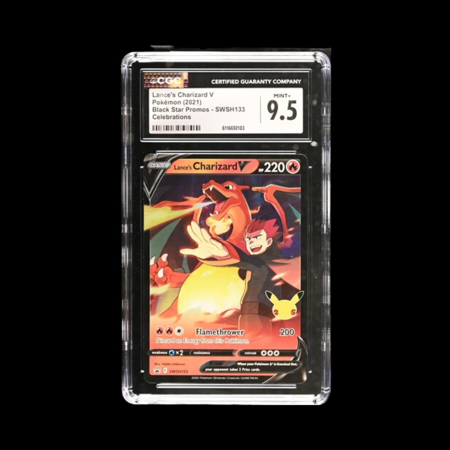 Pokemon Slab Lance's Charizard V 133 CGC 9.5+ 2021