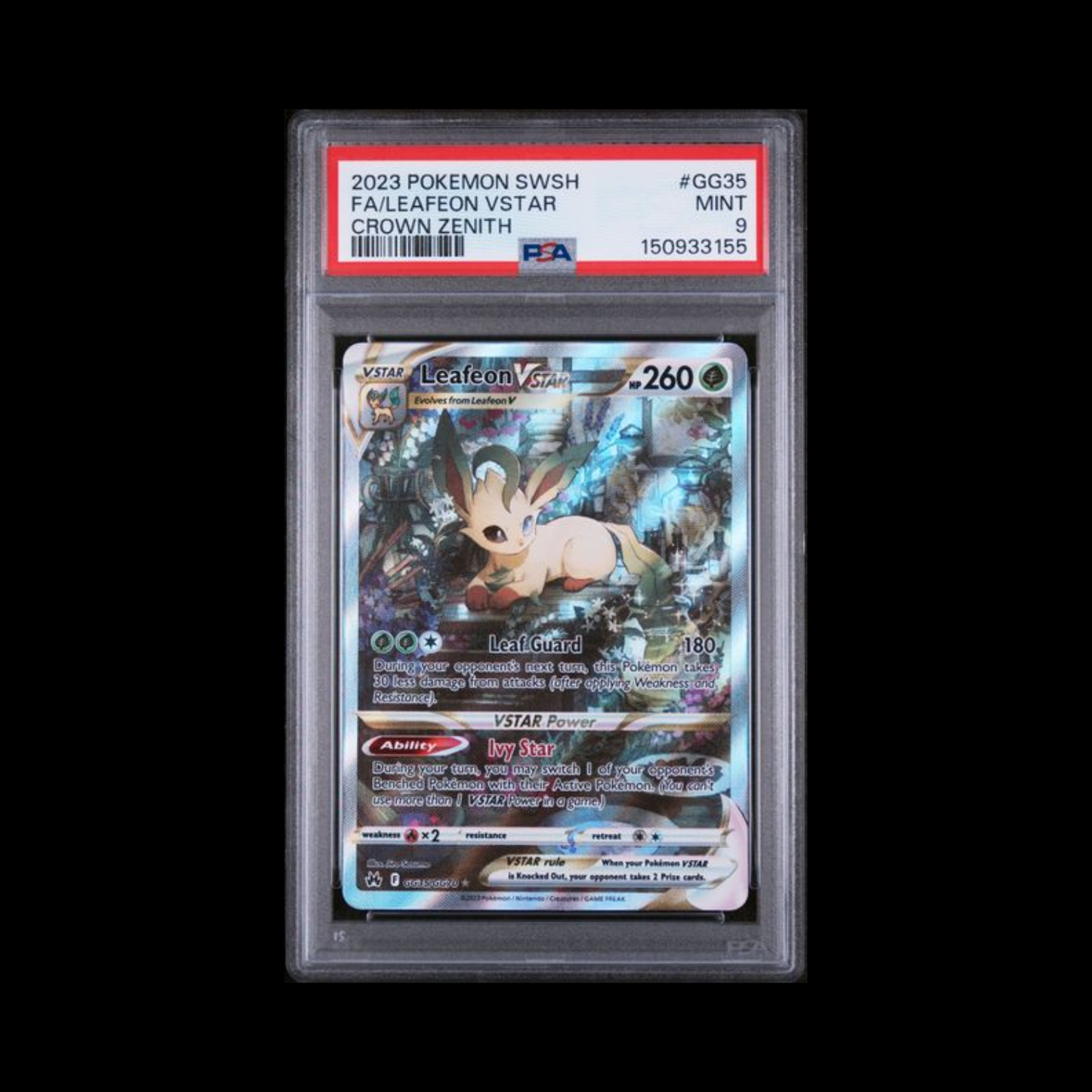 Pokemon Slab Leafeon VSTAR GG35 PSA 9 Mint 2023