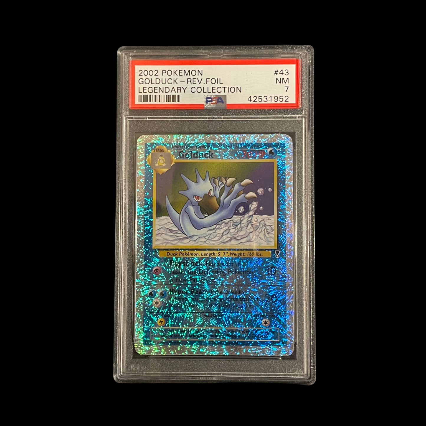 Pokemon Slab Golduck 43/110 Reverse Holo PSA 7 Near Mint 2002