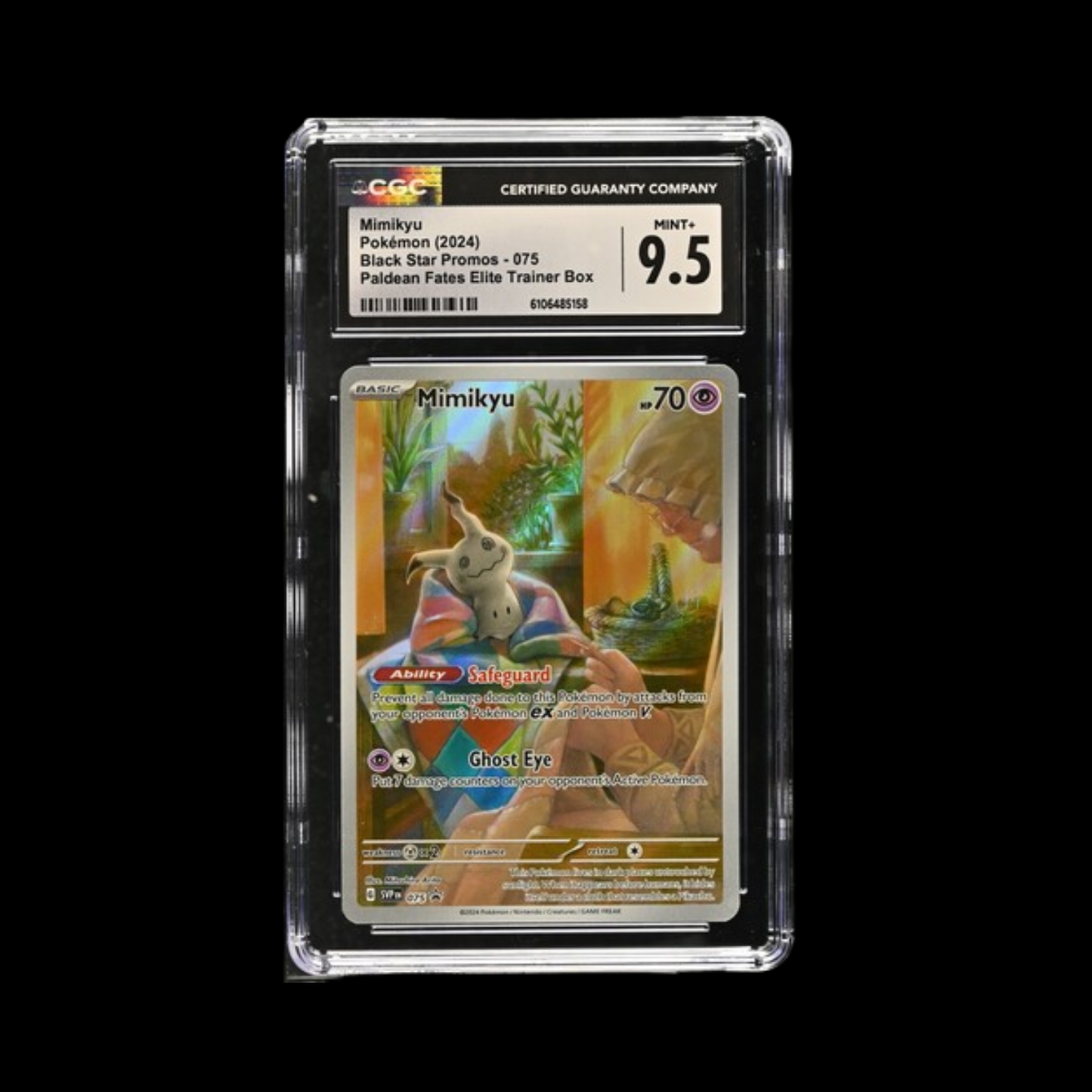 Pokemon Slab Mimikyu 075 2024 CGC 9.5 Mint+