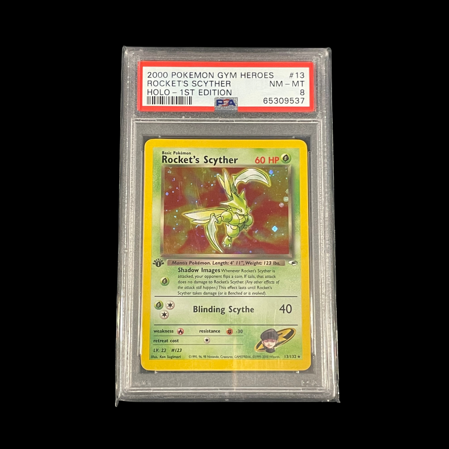 Pokemon Slab Rocket's Scyther 13 1st Ed PSA 8 Near Mint 2000
