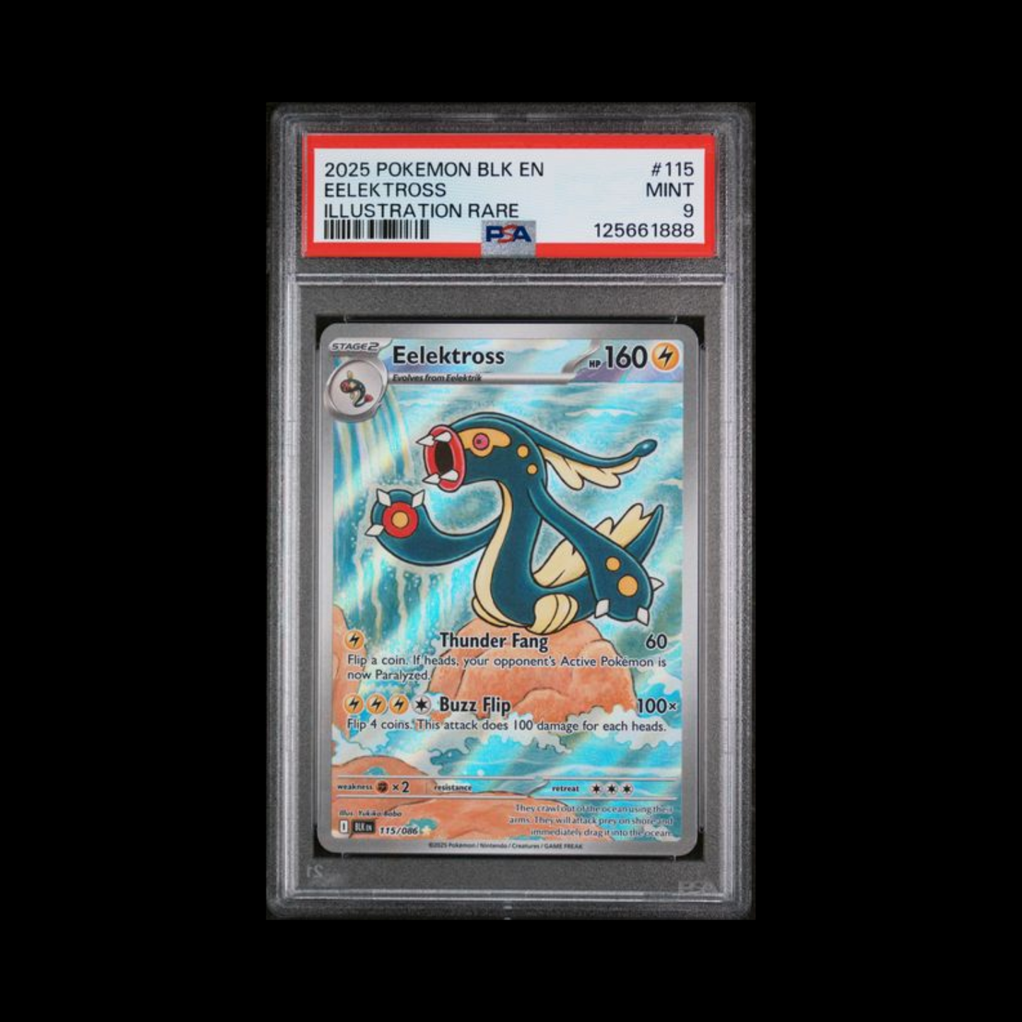 Pokemon Slab Eelektross 115 PSA 9 Mint 2025