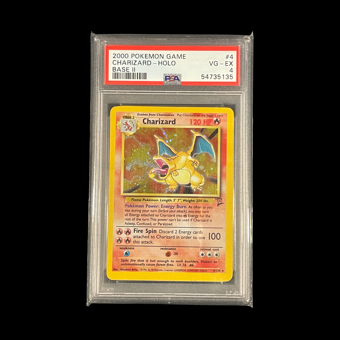 Pokemon Slab Charizard Base Set 2 4 PSA 4 VG-EX 2000
