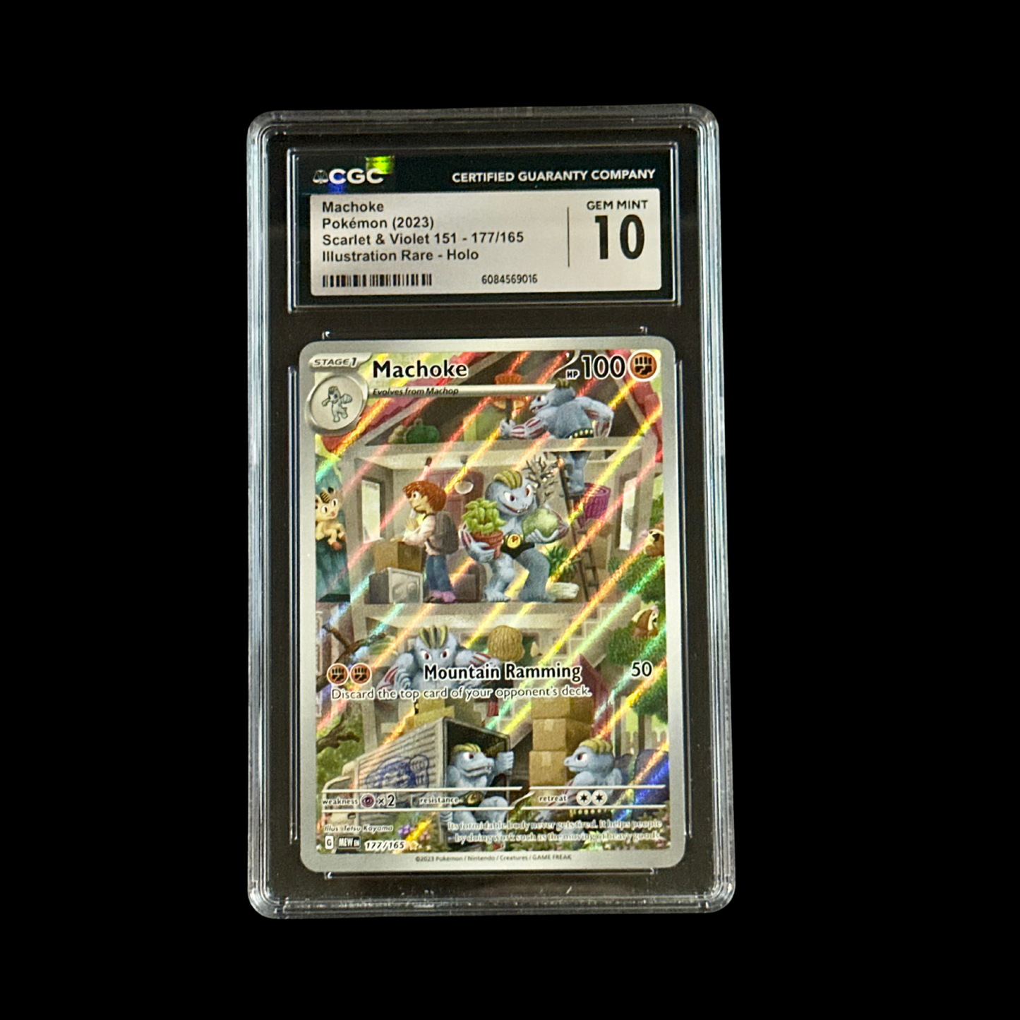 Pokemon Slab Machoke 177/165 CGC 10 Gem 2023