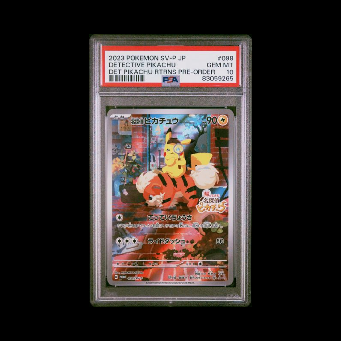 Pokemon JP Slab Detective Pikachu 098 PSA 10 Gem Mint 2023