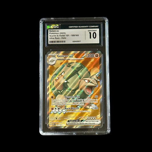 Pokemon Slab Golem EX 189/165 CGC 10 Gem 2023