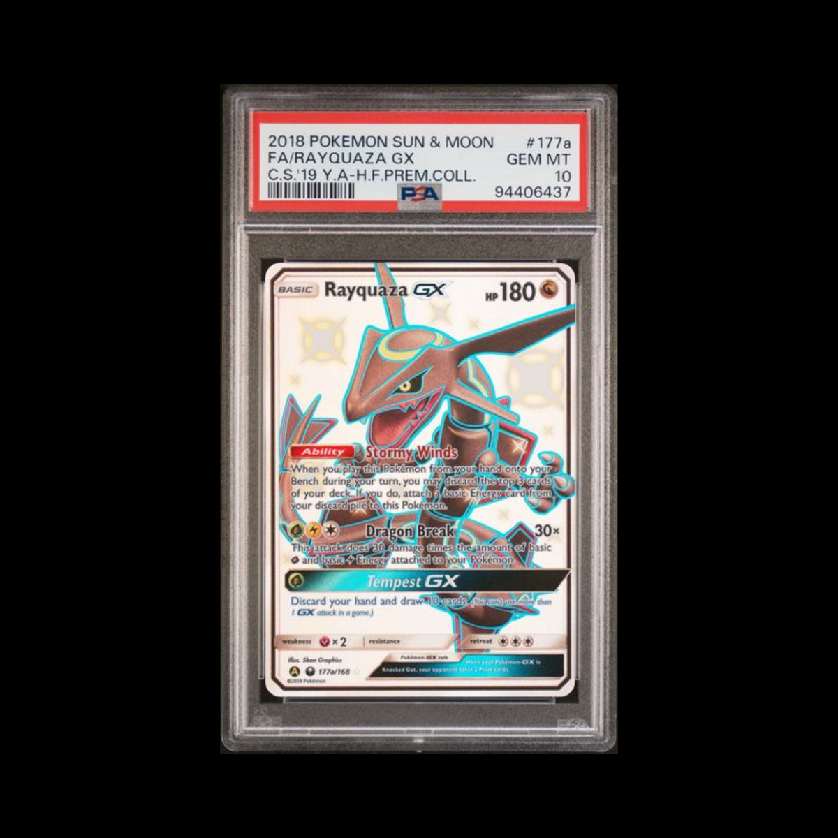 Pokemon Slab Rayquaza GX 177a PSA 10 Gem Mint 2018