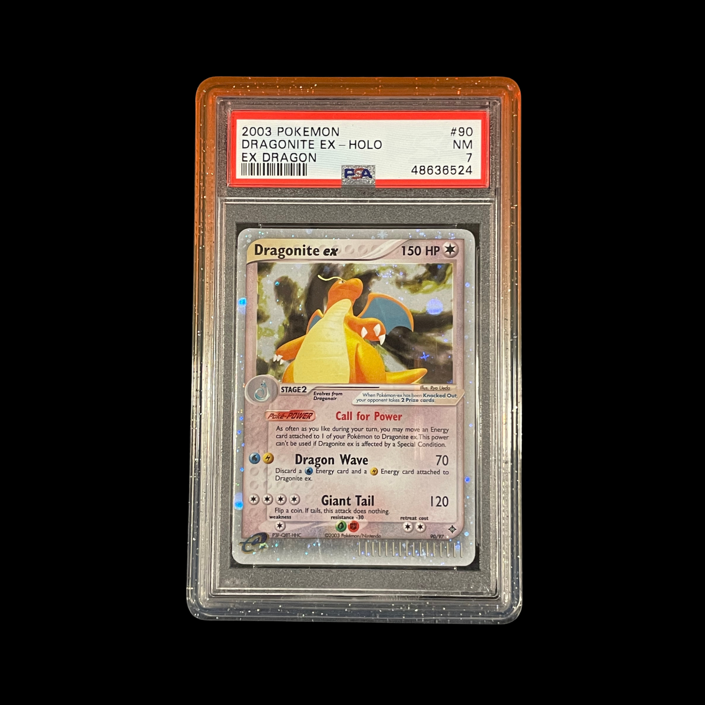 Pokemon Slab Dragonite EX 90 Holo PSA 7 NM 2003
