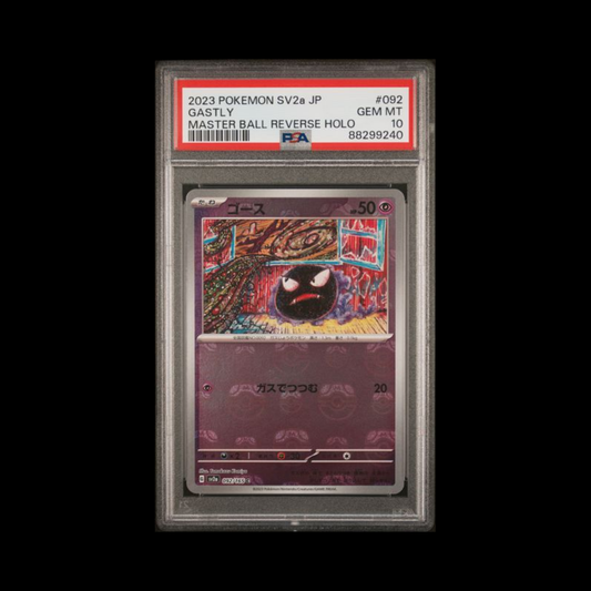 Pokemon JP Slab Gastly Master Ball 092 PSA 10 Gem 2023