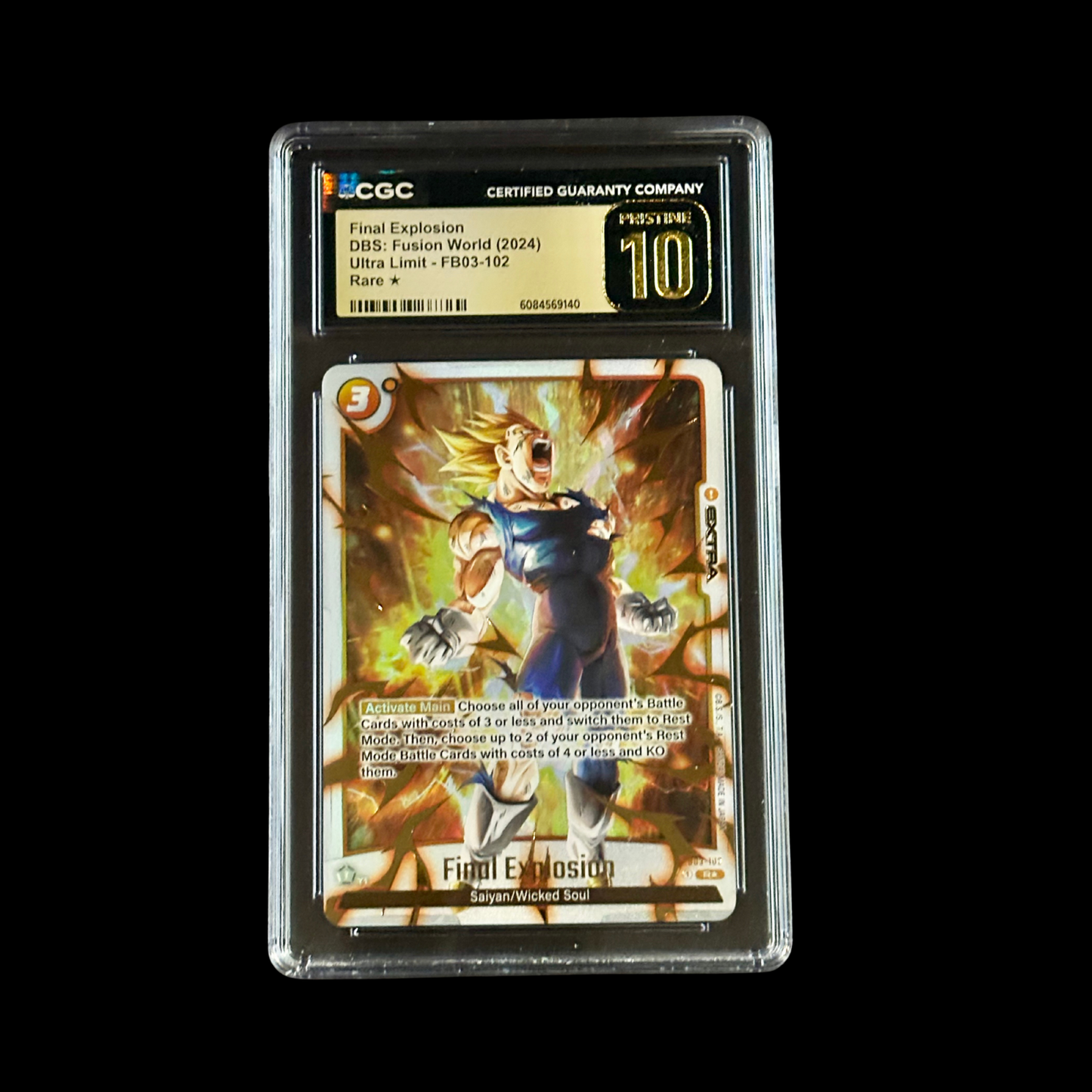 Dragon Ball Super Fusion World Slab Final Explosion FB03-102 CGC Pristine 10 2024