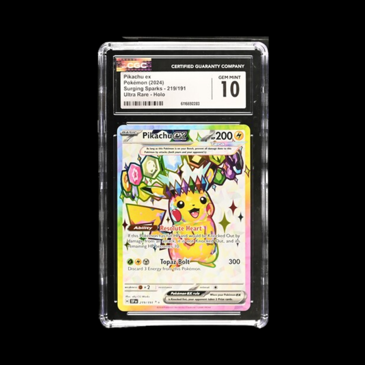 Pokemon Slab Pikachu Ex 219 CGC 10 Gem 2025