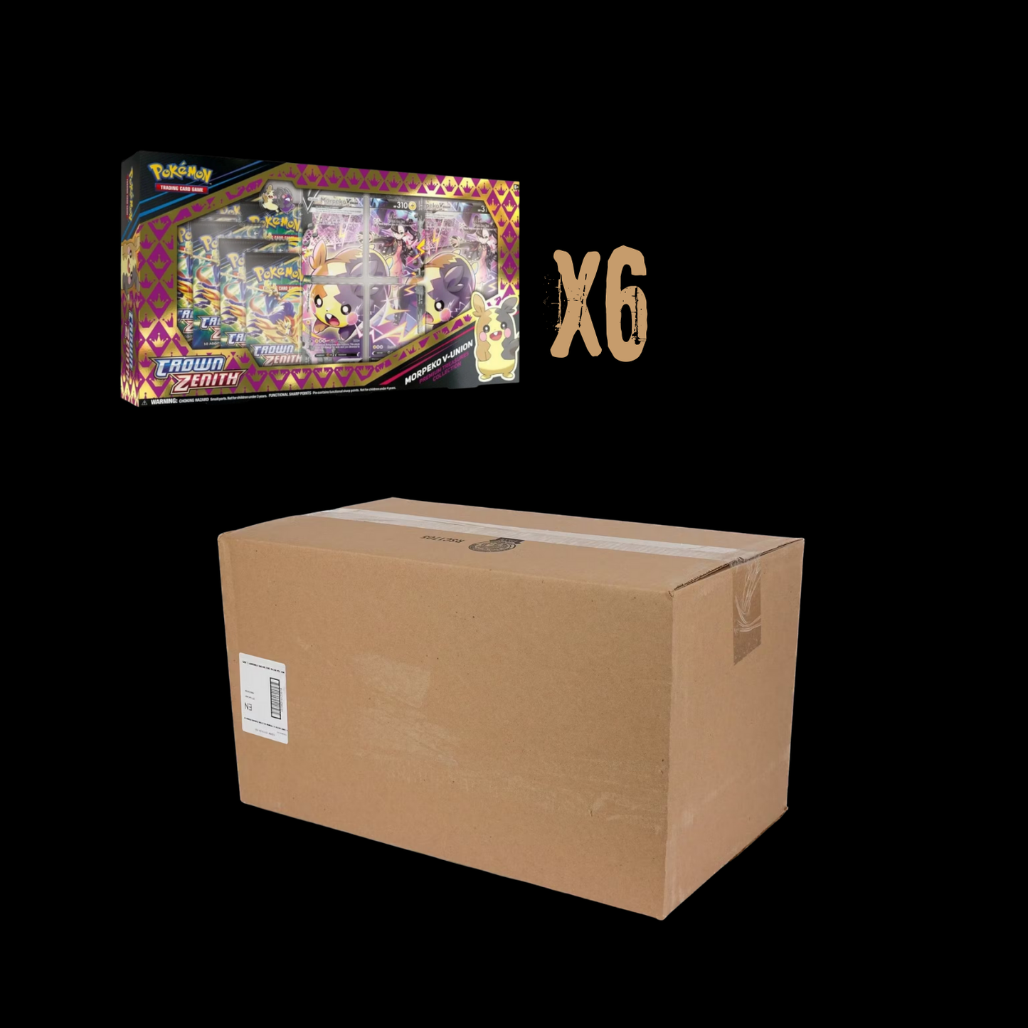Pokemon Crown Zenith Morpeko V-Union Premium Treasures Collection Sealed Case x6