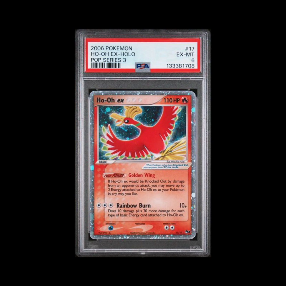 Pokemon Slab Ho-Oh EX Holo 17 PSA 6 EX-MT 2006
