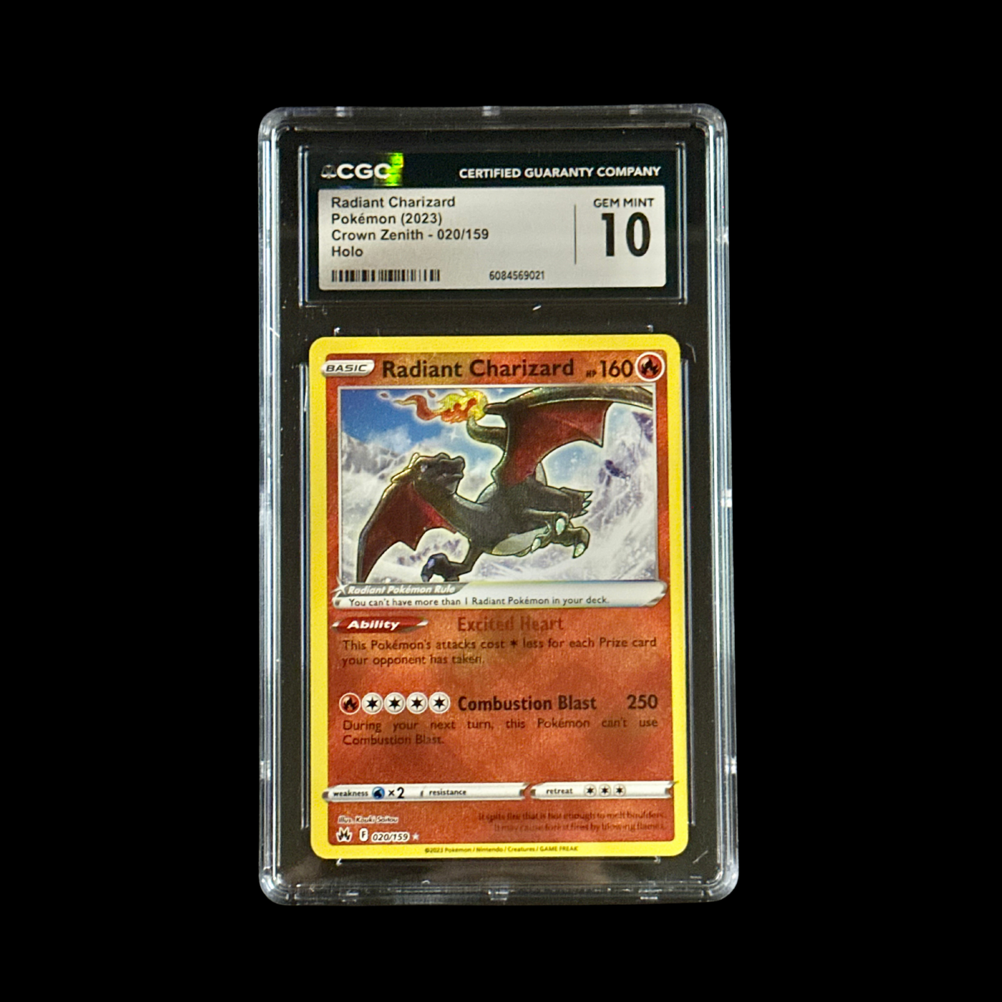 Pokemon Slab Radiant Charizard 020/159 CGC 10 Gem 2023