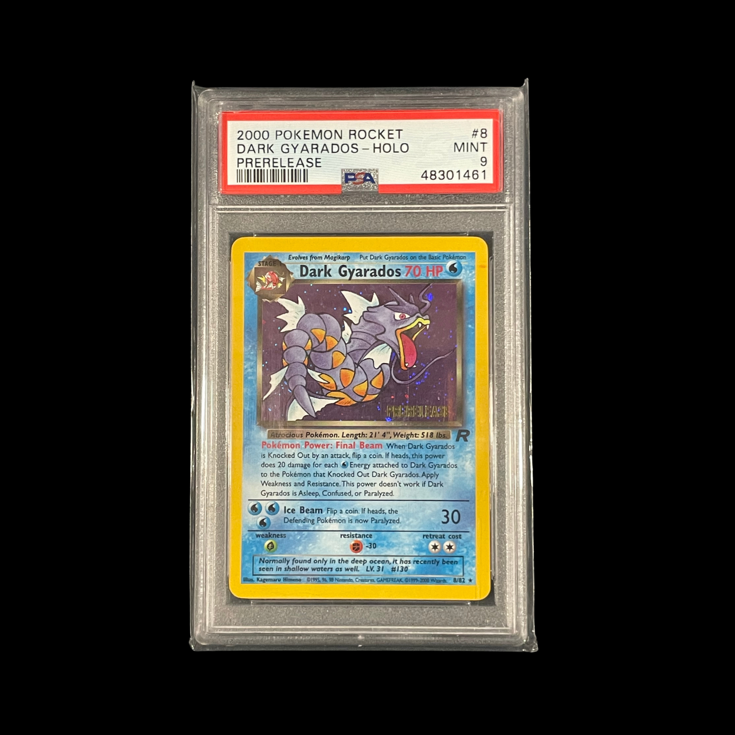 Pokemon Slab Dark Gyarados 8 Prerelease PSA 9 Mint 2000