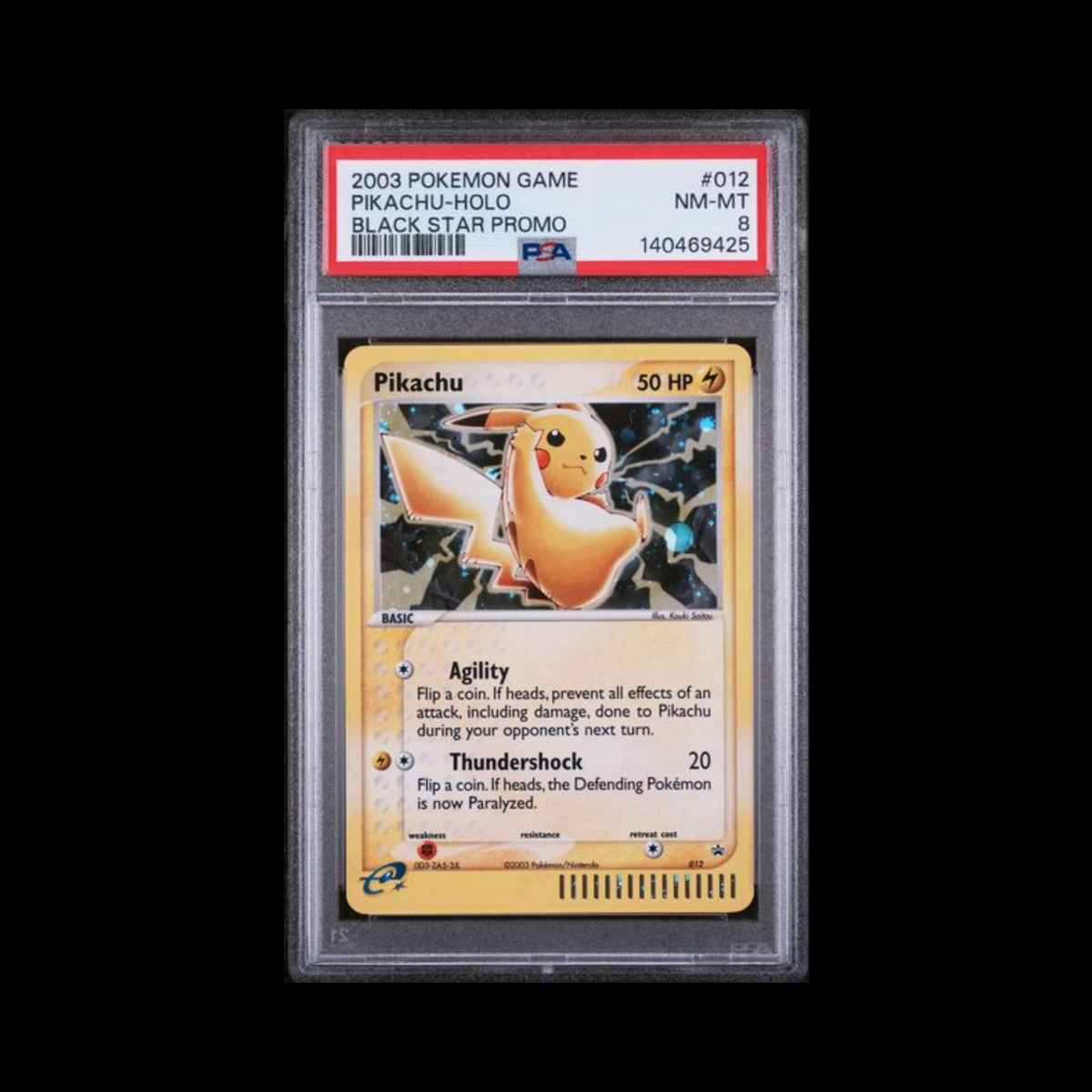 Pokemon Slab Pikachu 012 Holo Promo PSA 8 Near Mint 2003