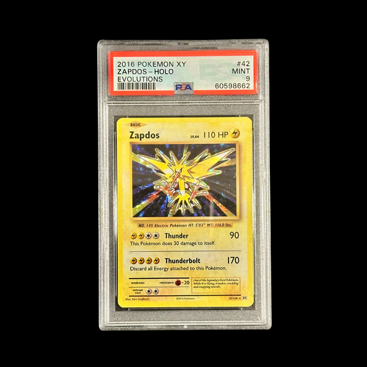 Pokemon Slab Zapos 42/108 Holo PSA 9 Mint 2016